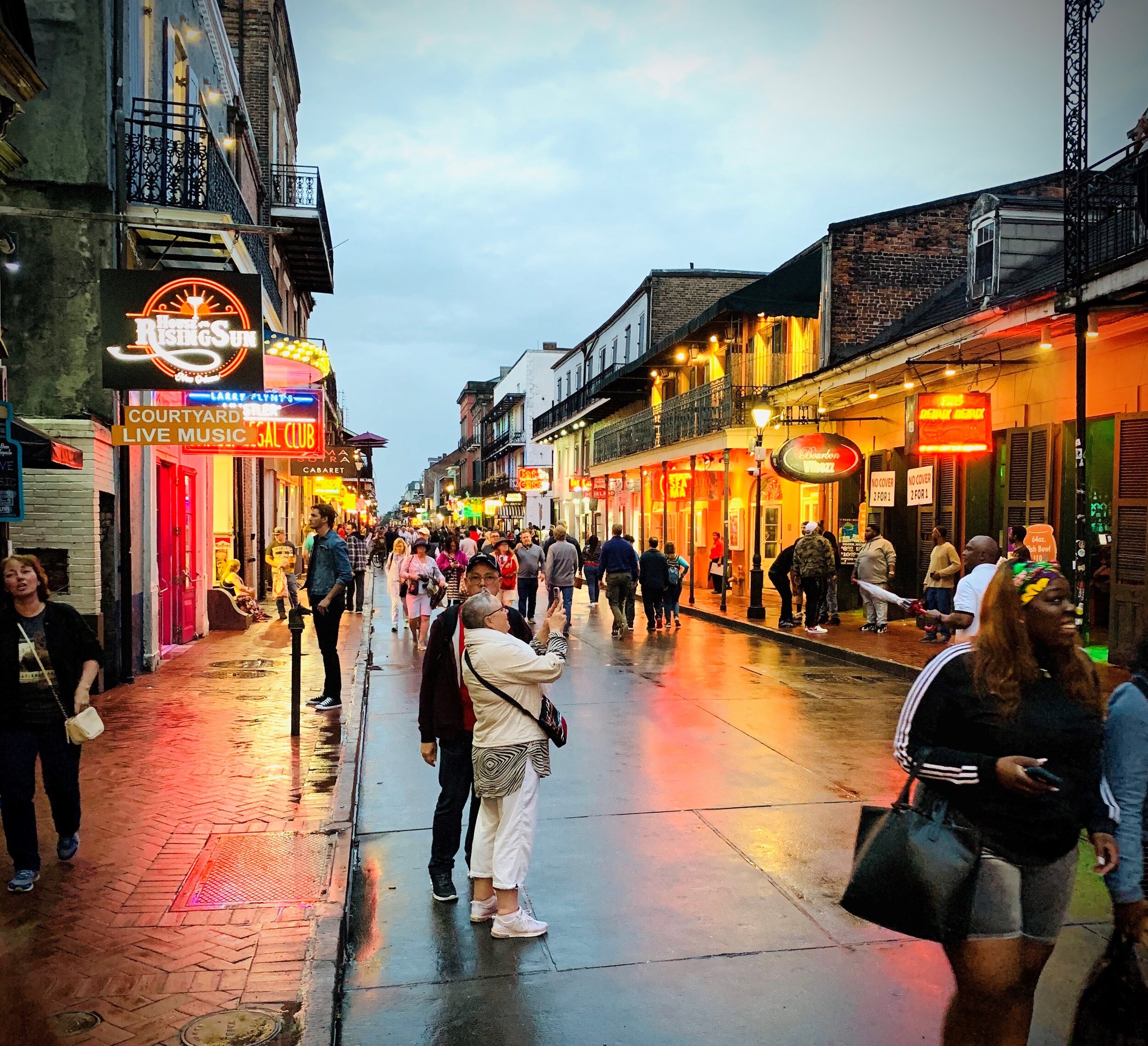  Dinner at Mambo’s on Bourbon Street in New Orleans was delicious. No matter what time of day, there’s always a photo opportunity on Bourbon Street. 