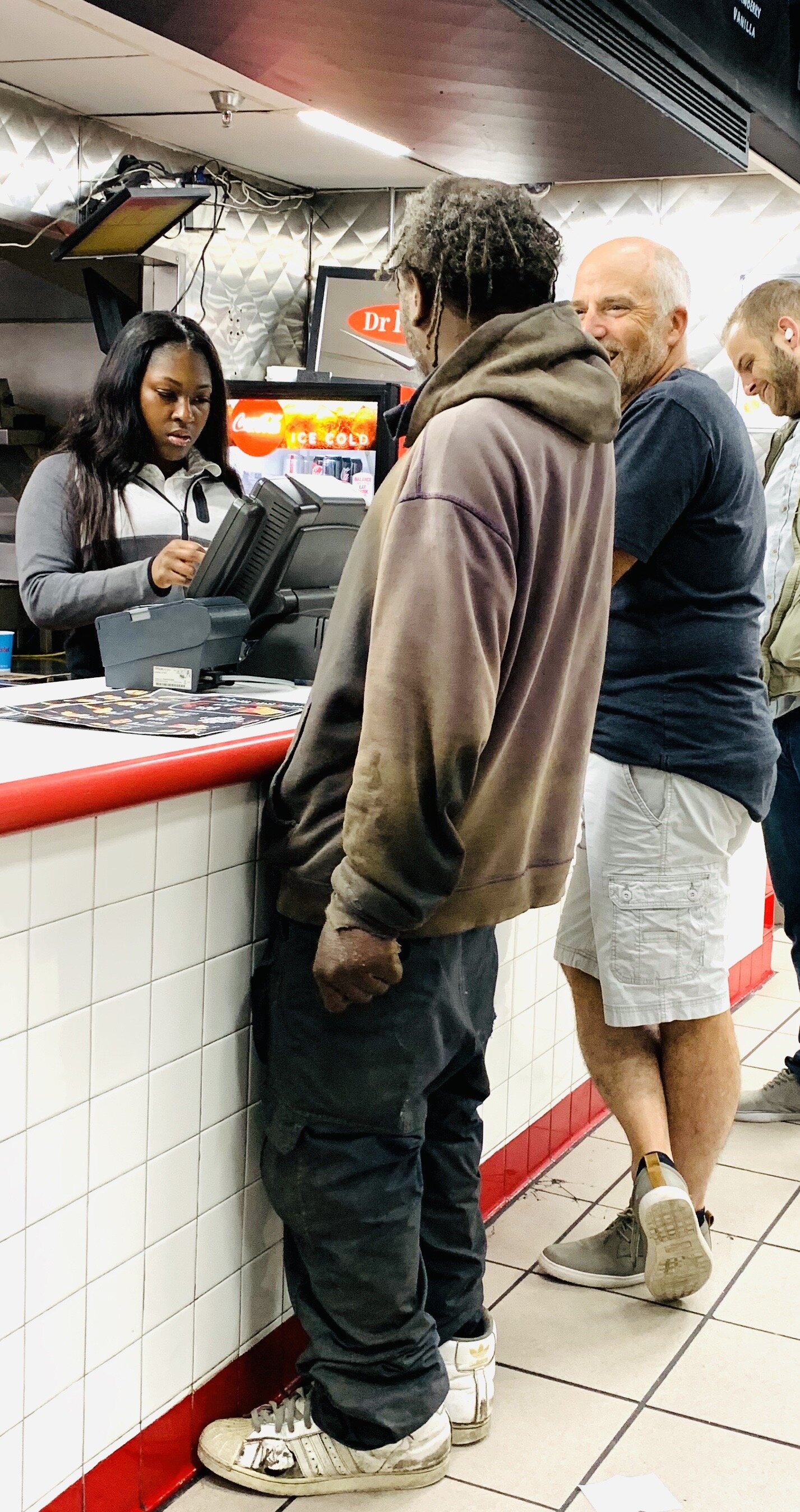  A man outside the Krystal on Bourbon Street asked Craig to buy him something to eat. Craig said he would, but later said he had to “cut him off” because he was ordering two of everything on the menu. 😃 