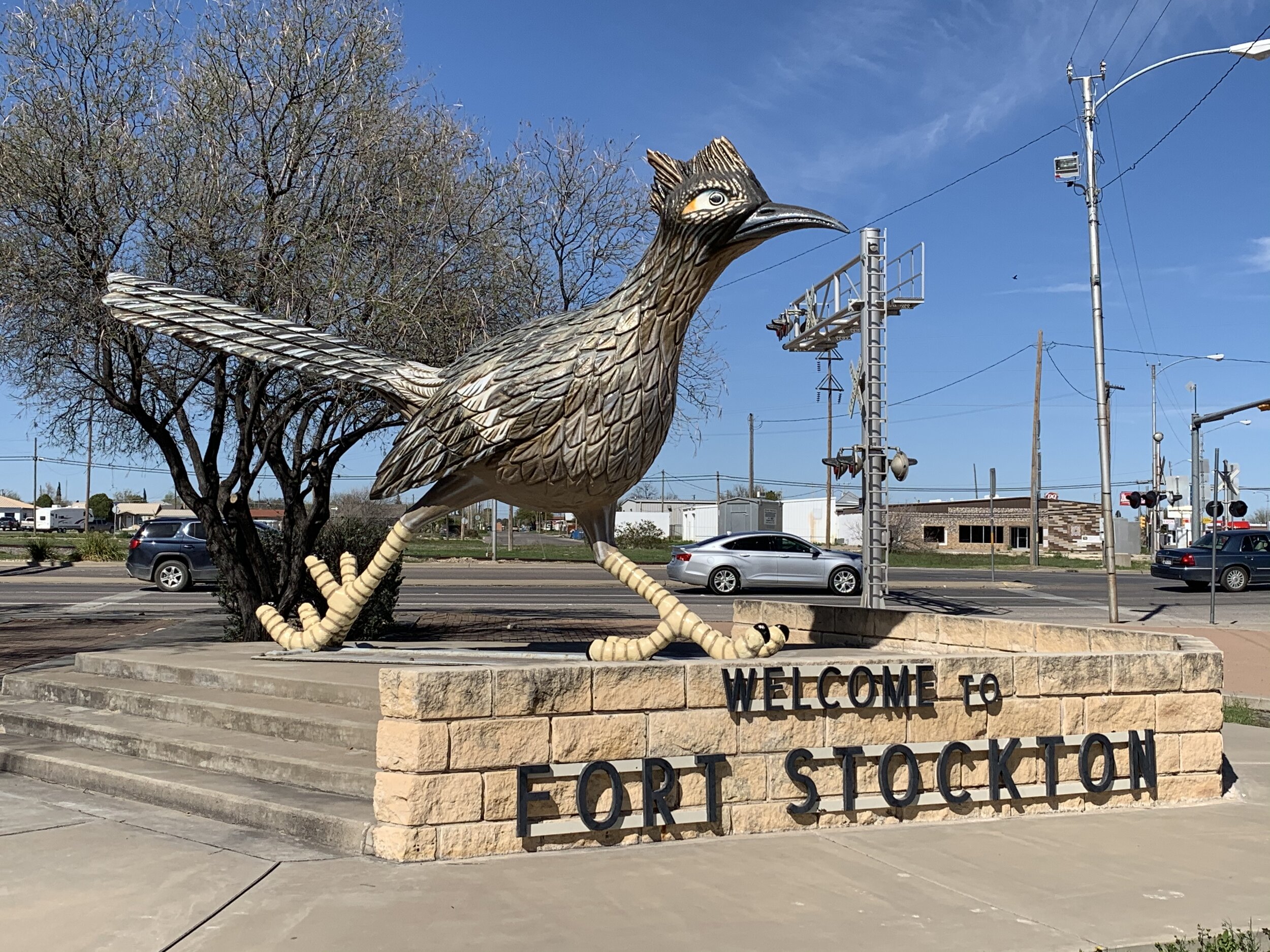  Fort Stockton is where we first were introduced to real Roadrunners. They are the cutest things—preferring to run rather than fly. Its always fun to see them. They can run up to 20 miles an hour.  