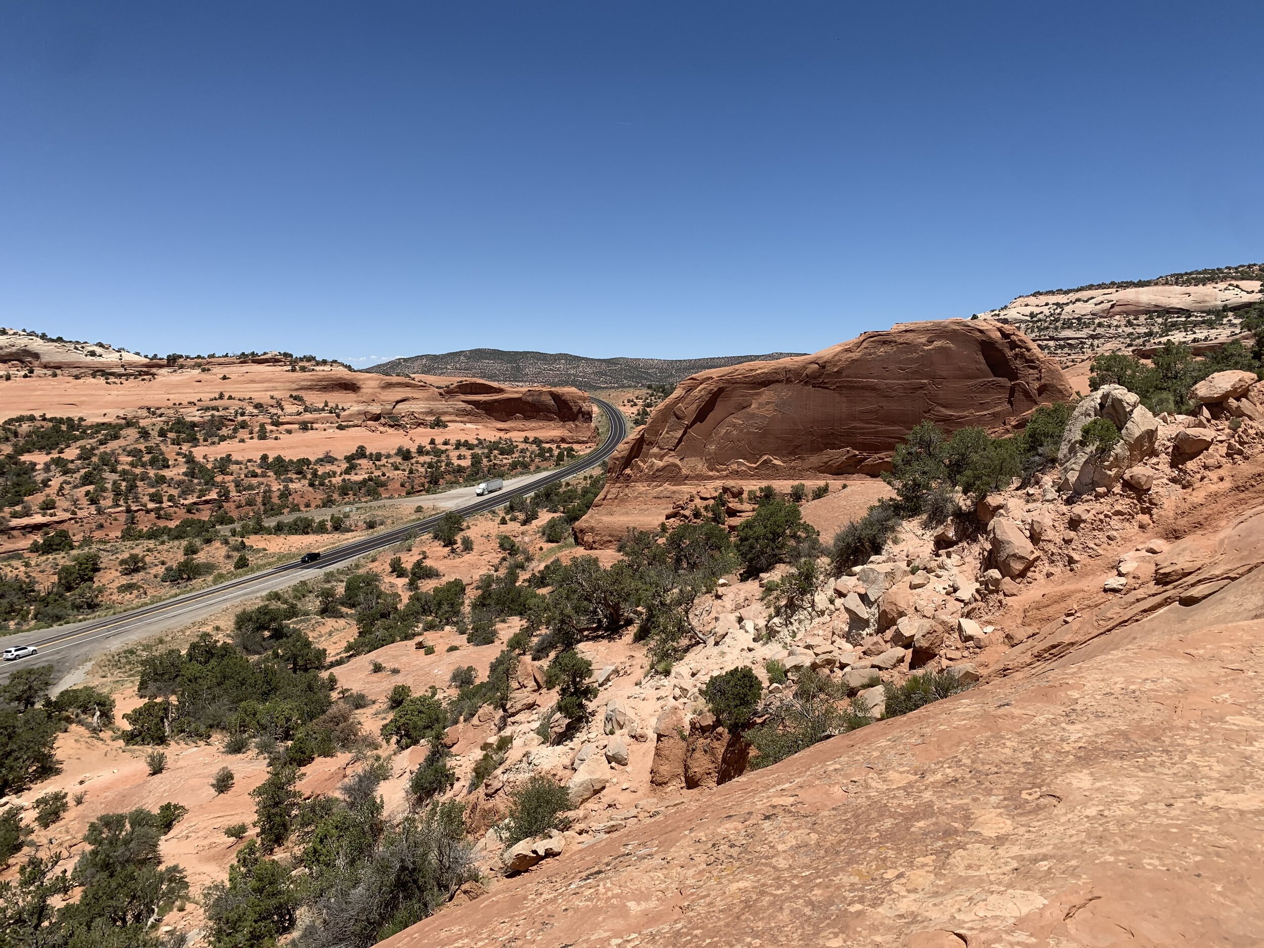  The desert road at the La Sal arch.  