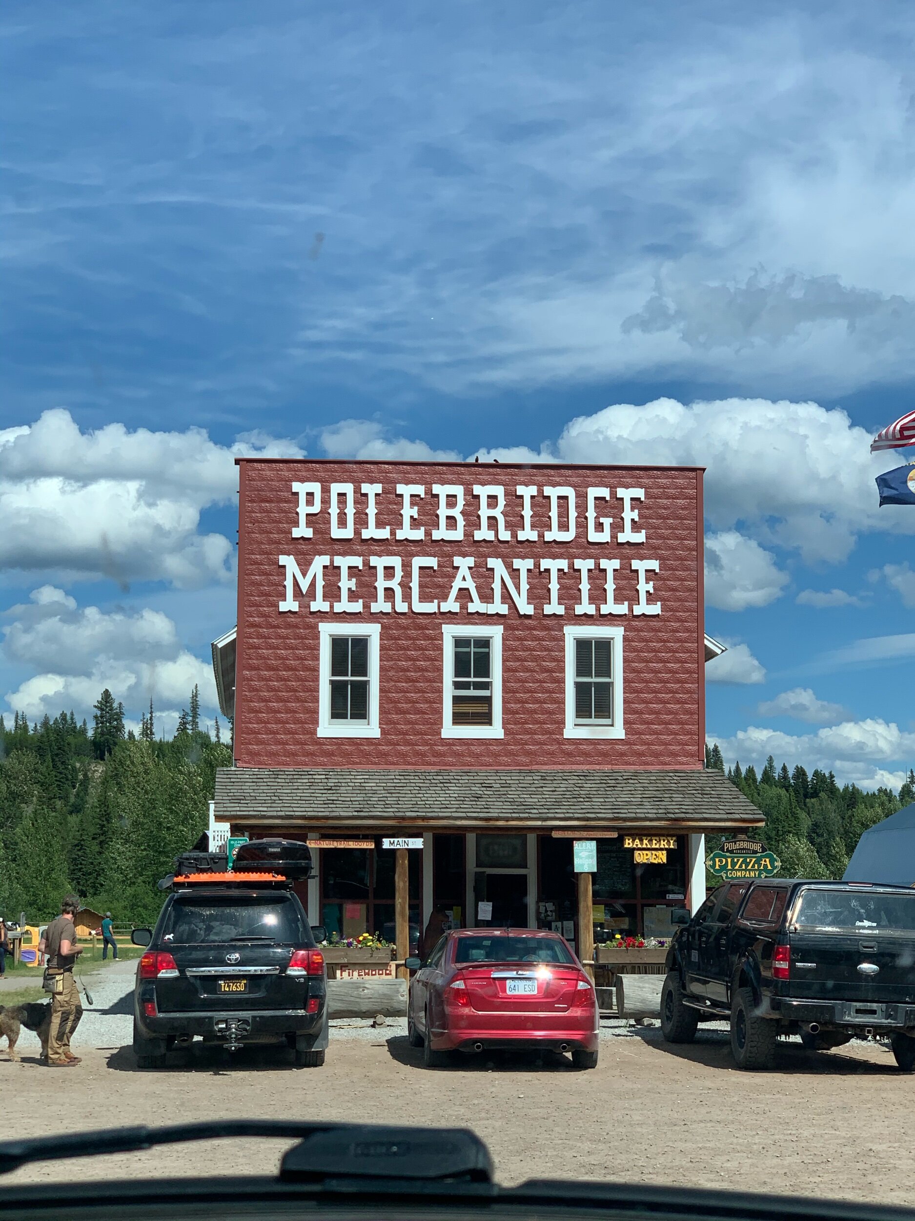  Twenty-two miles south of the Canadian border, is  Polebridge . It’s only public establishments are a saloon next door and this mercantile store, which has been in full operation since 1914. With less than 10 full-time residents, one source said peo