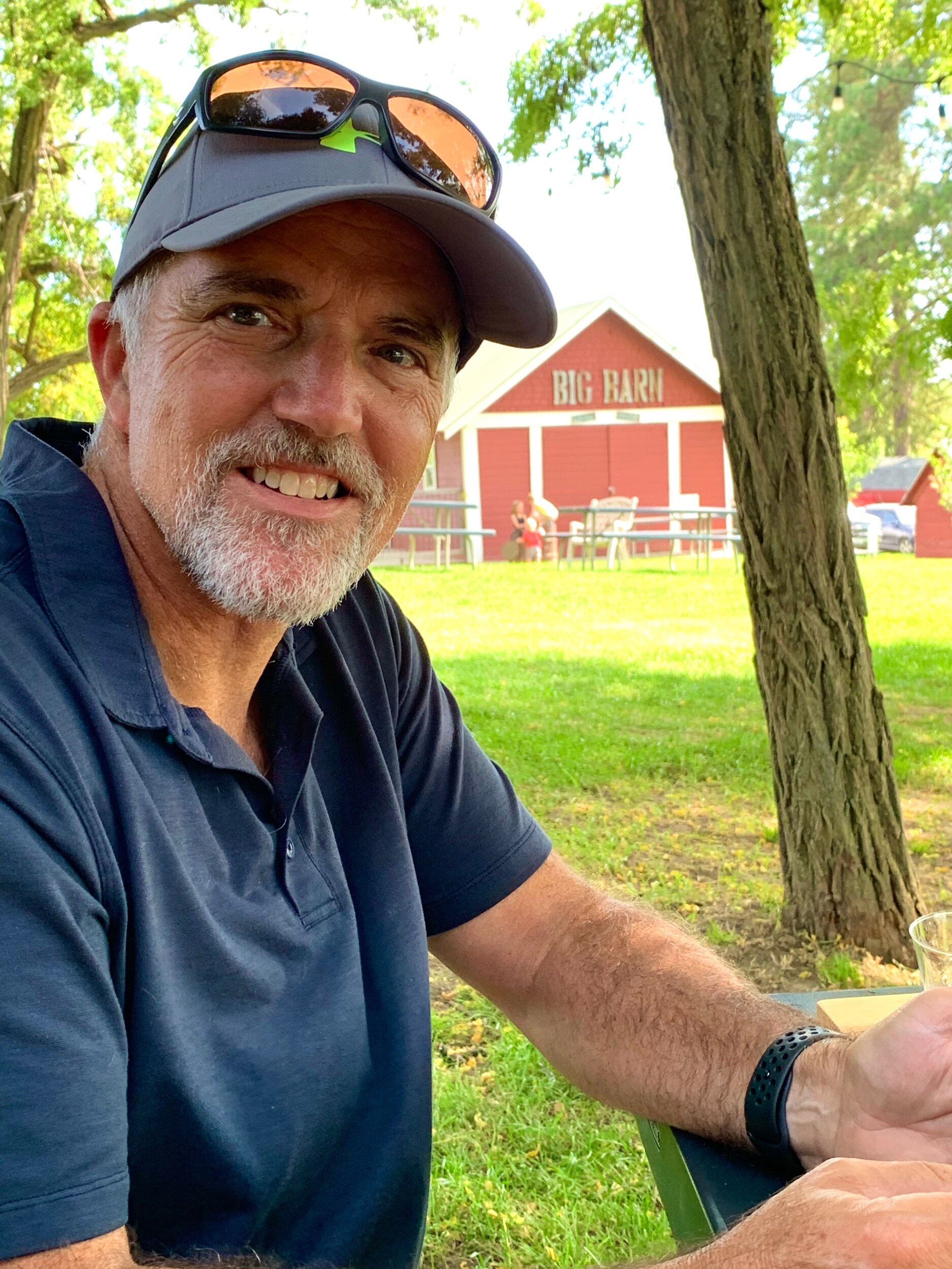  We went to explore some other farms and growers near Walters. As fate would have it—right next door,  Big Barn,  home of “bodacious berries,” grew their own hops and had their own brewery. I think Craig is starting to like farm life. 