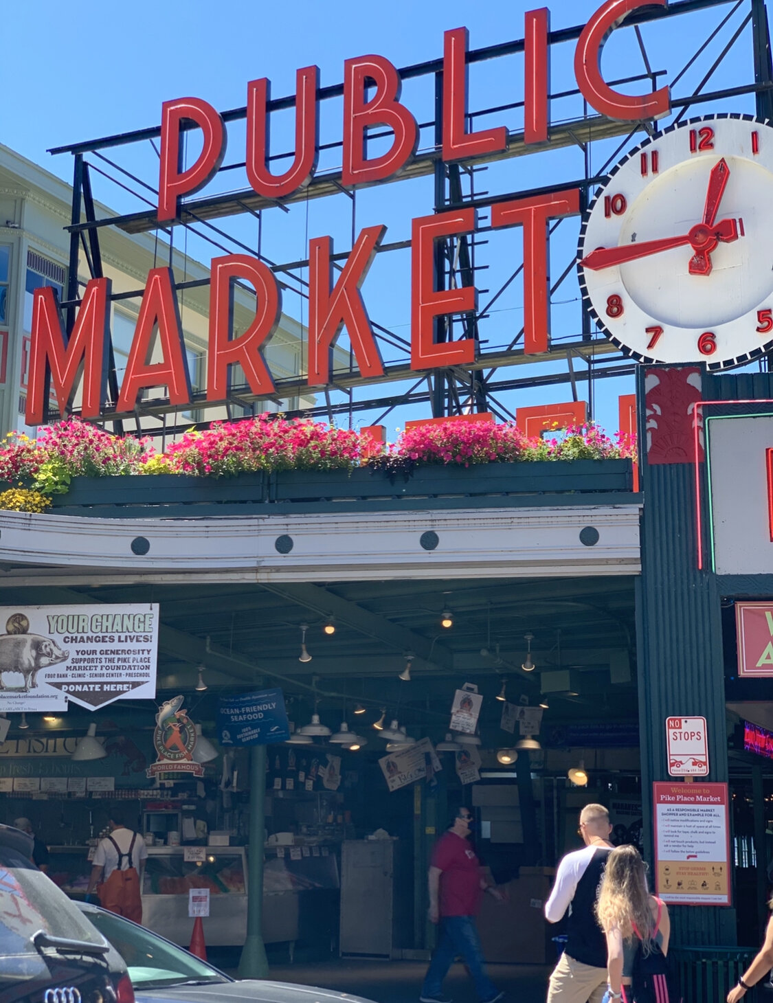  Public Market Center officially started on August 17, 1907, with around ten farmers coming to town to trade produce from their wagons. Today, Pike Place Market is one of the oldest continuously operating farmers’ markets in America, and is a Seattle