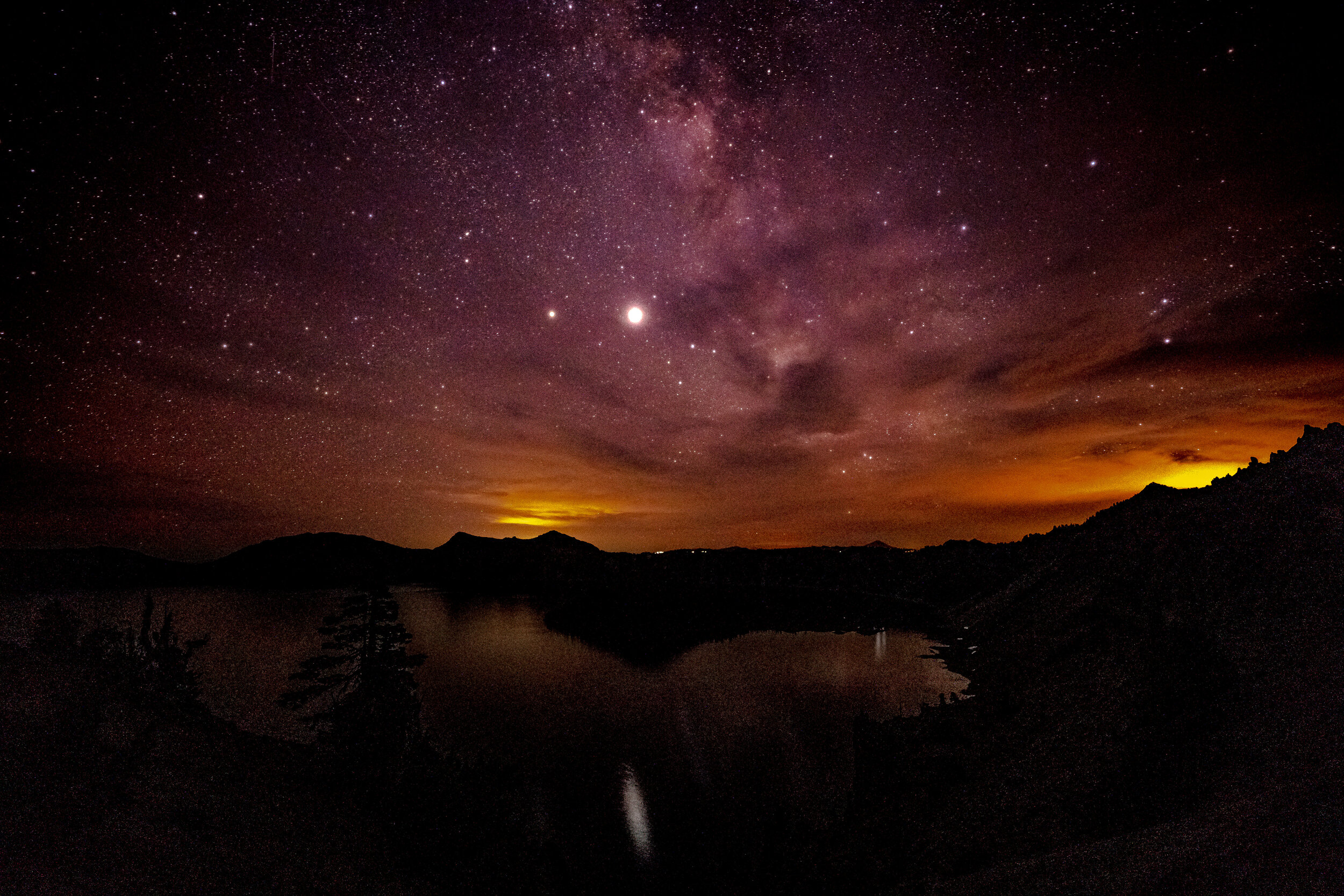 Remotely located away from the light pollution of nearby cities, Crater Lake is an excellent place for astrophotography. Craig took this picture of the Milky Way over Crater Lake one night. 