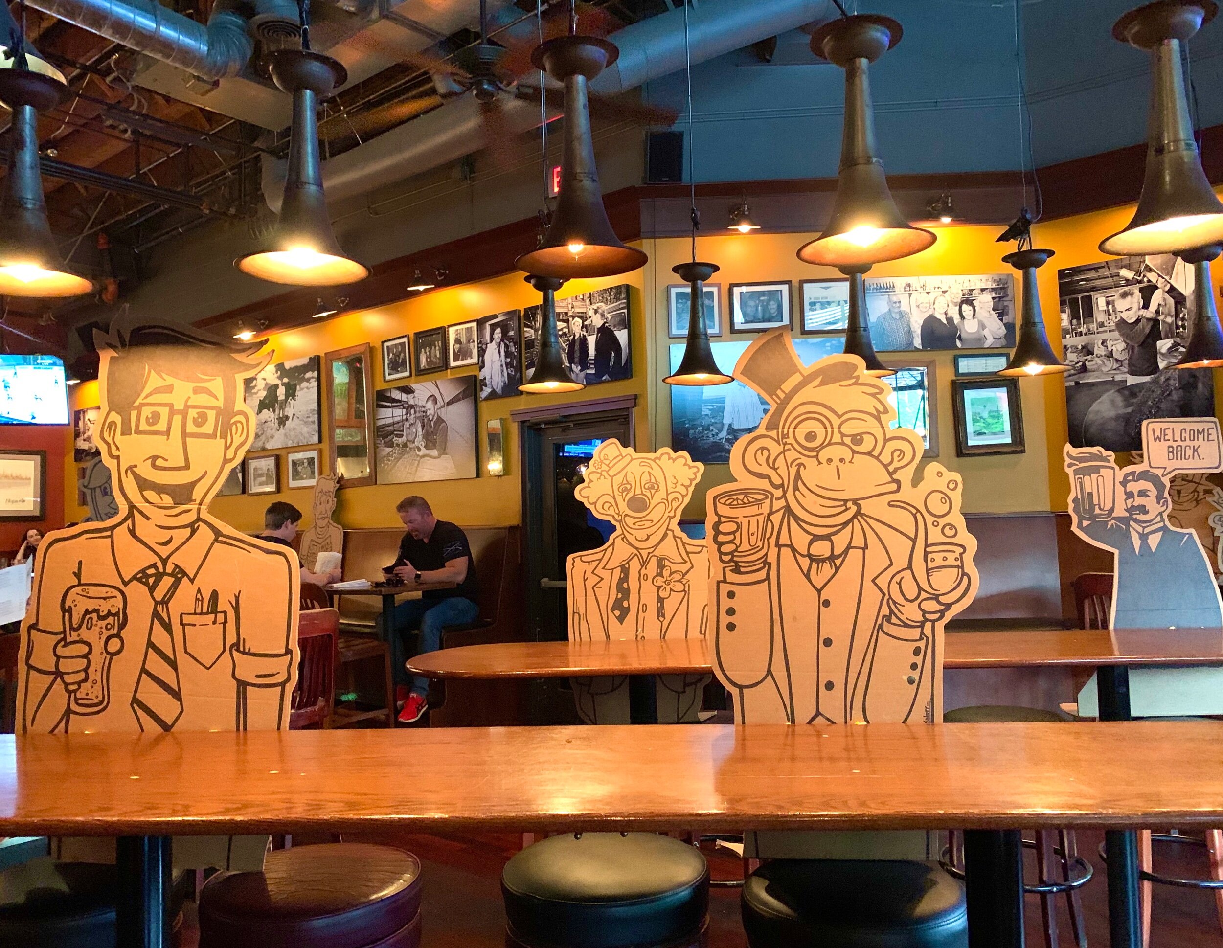   Bitter Creek Ale House  in Boise came up with a fun and creative way to keep people properly distanced. These "Temporary Diners" were scattered throughout their restaurant and seated in all the areas where customers could not sit. 