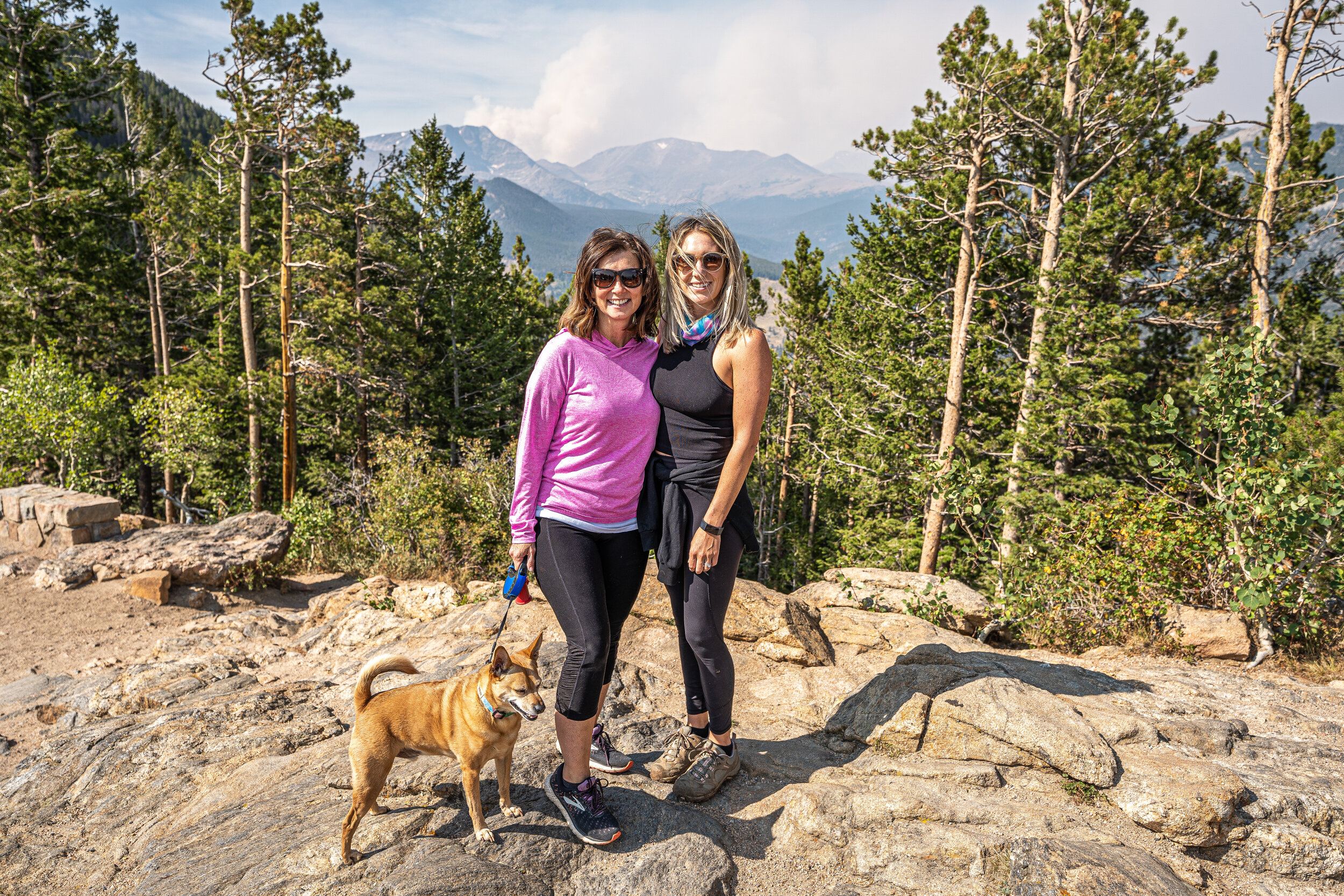 After getting settled into Estes Park, Rachel, our daughter-in-law, came to visit us for Labor Day weekend. What a treat! In this photo, you can see the  Cameron Peak Fire  smoke in the background.  