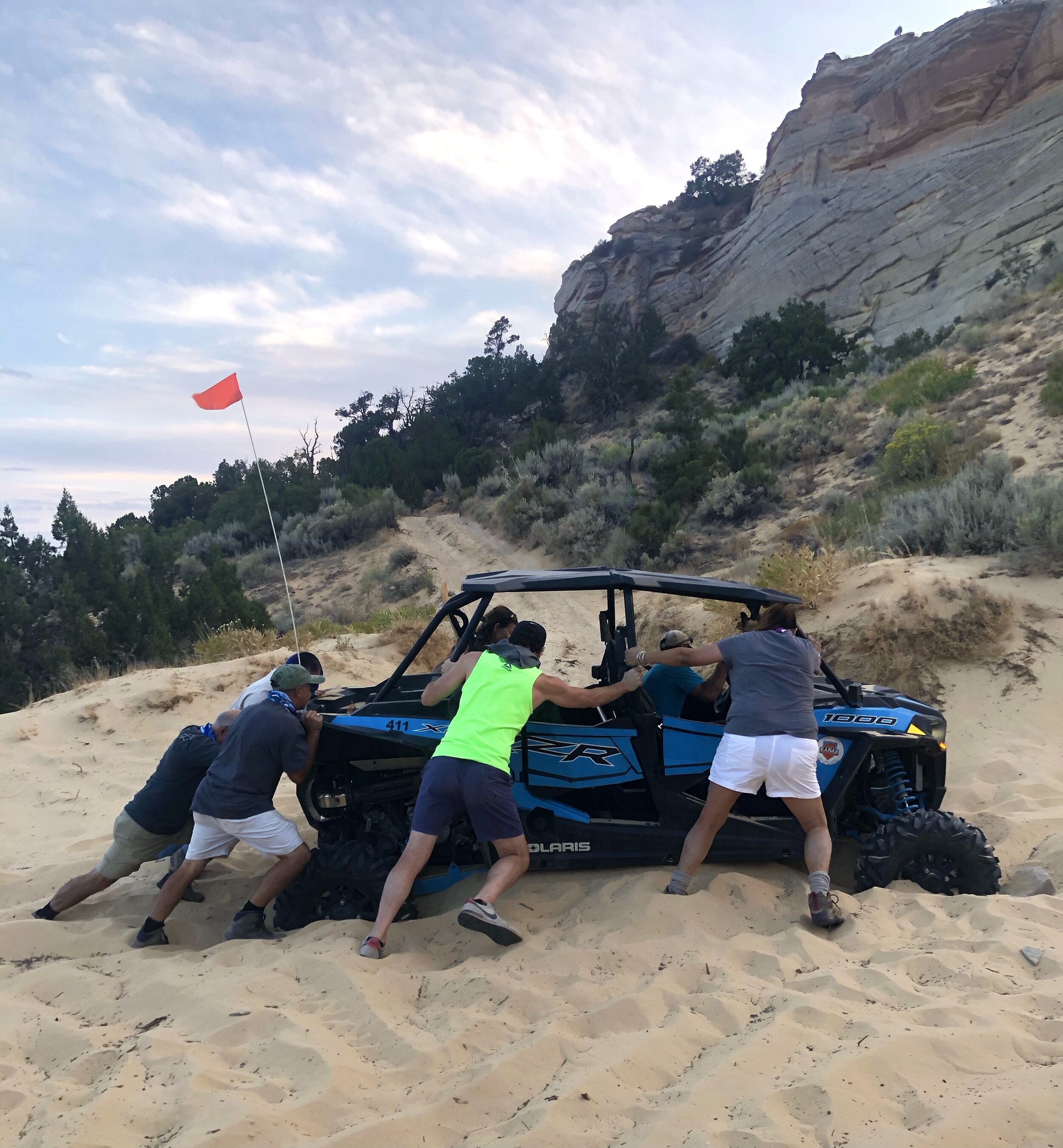  …and that was BEFORE our guide’s ATV got stuck in the sand. This adventure was not on the itinerary. Make sure you watch  the video below for more on this ordeal. 😄 