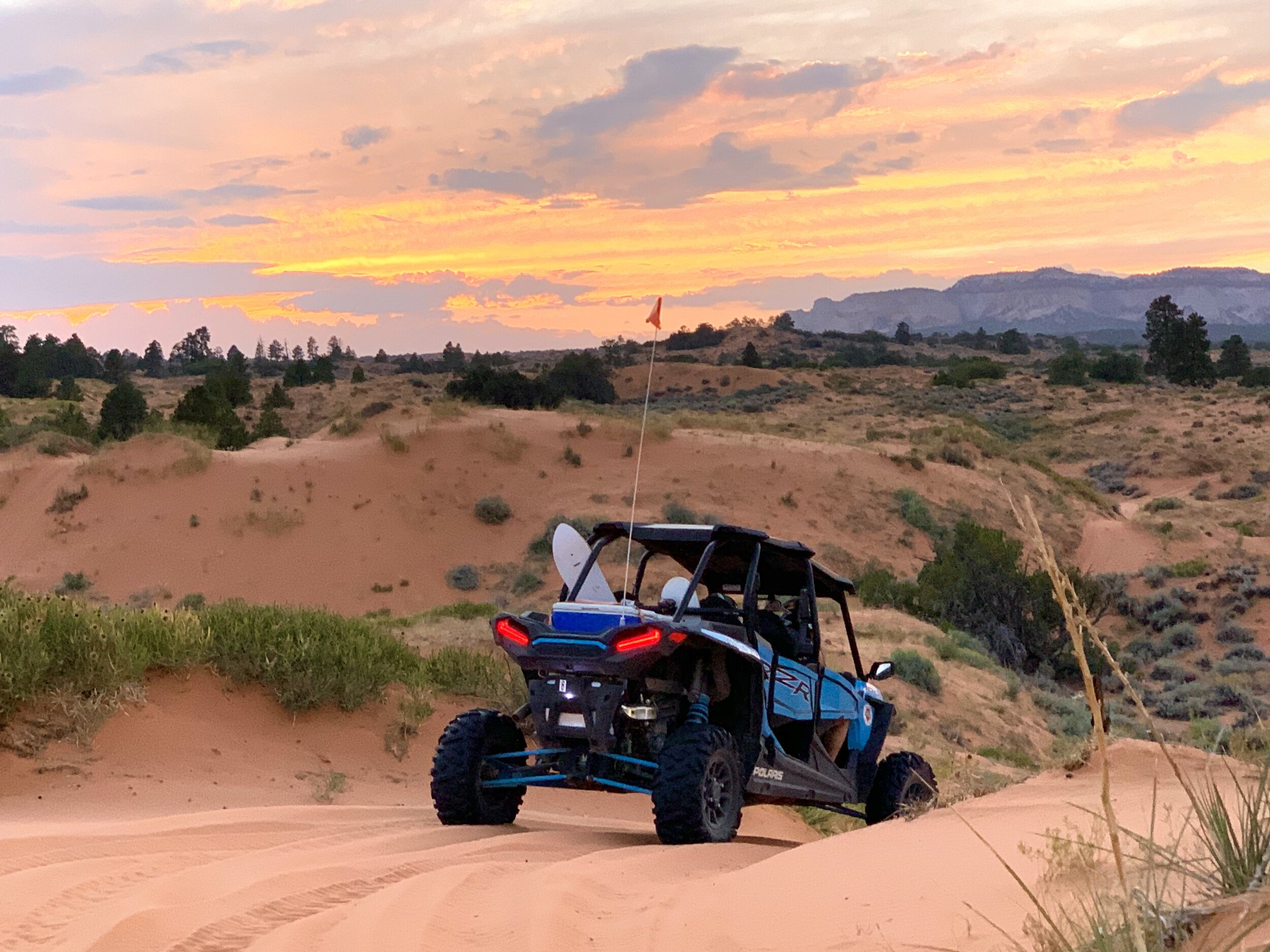  In Kanab, we took a Side-by-Side ATV excursion. Our guide drove very fast. It was a tad stressful—and a total blast trying to keep up with him! 