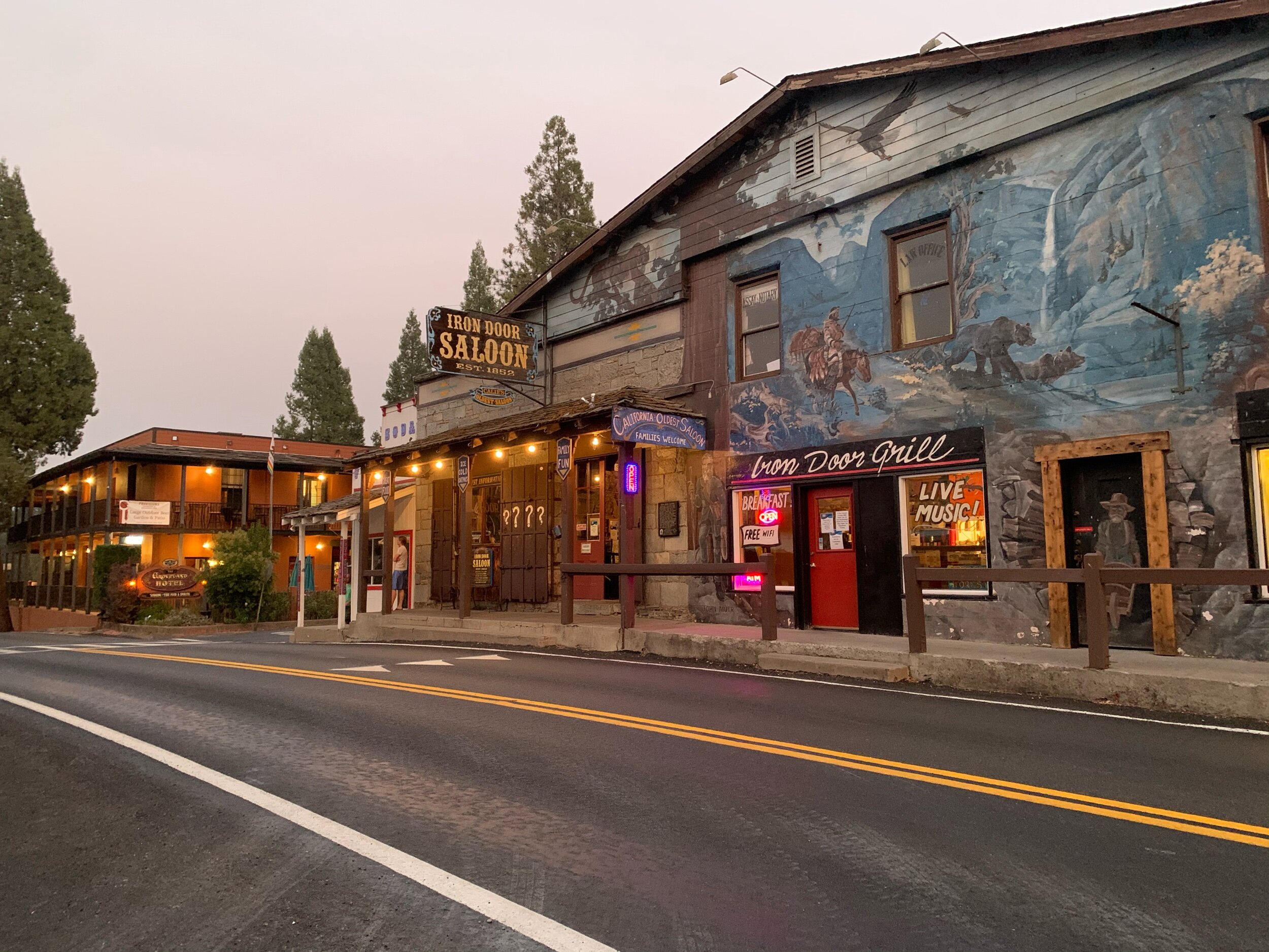  Our RV park was in the small town of Groveland, home of California’s oldest saloon, outside of Yosemite.  The saloon has been open since 1852 and still has its original bar intact.  