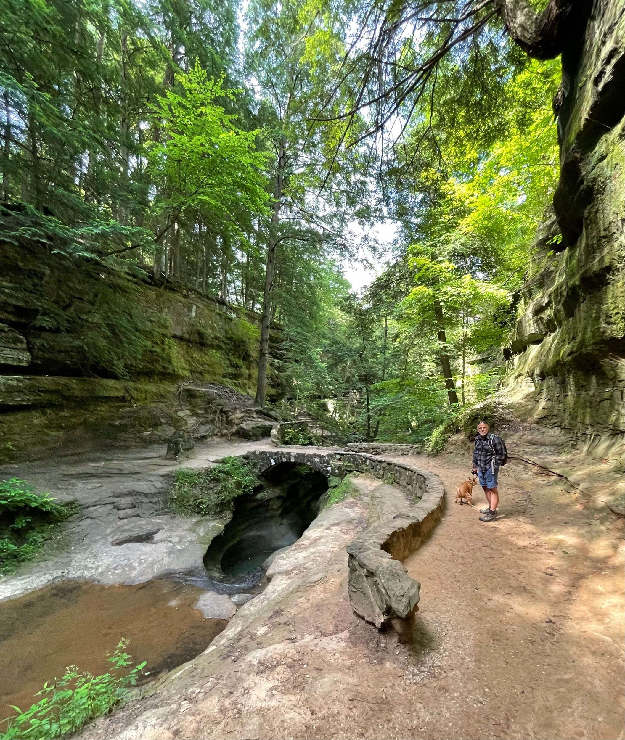  Old Man’s Cave  within  Hocking Hills State Park  is a natural formation carved into a gorge by the flow of the Salt Creek and melting glaciers. This cave gets its name from a hermit who lived under the rock shelter in the early 1800s. He lived out