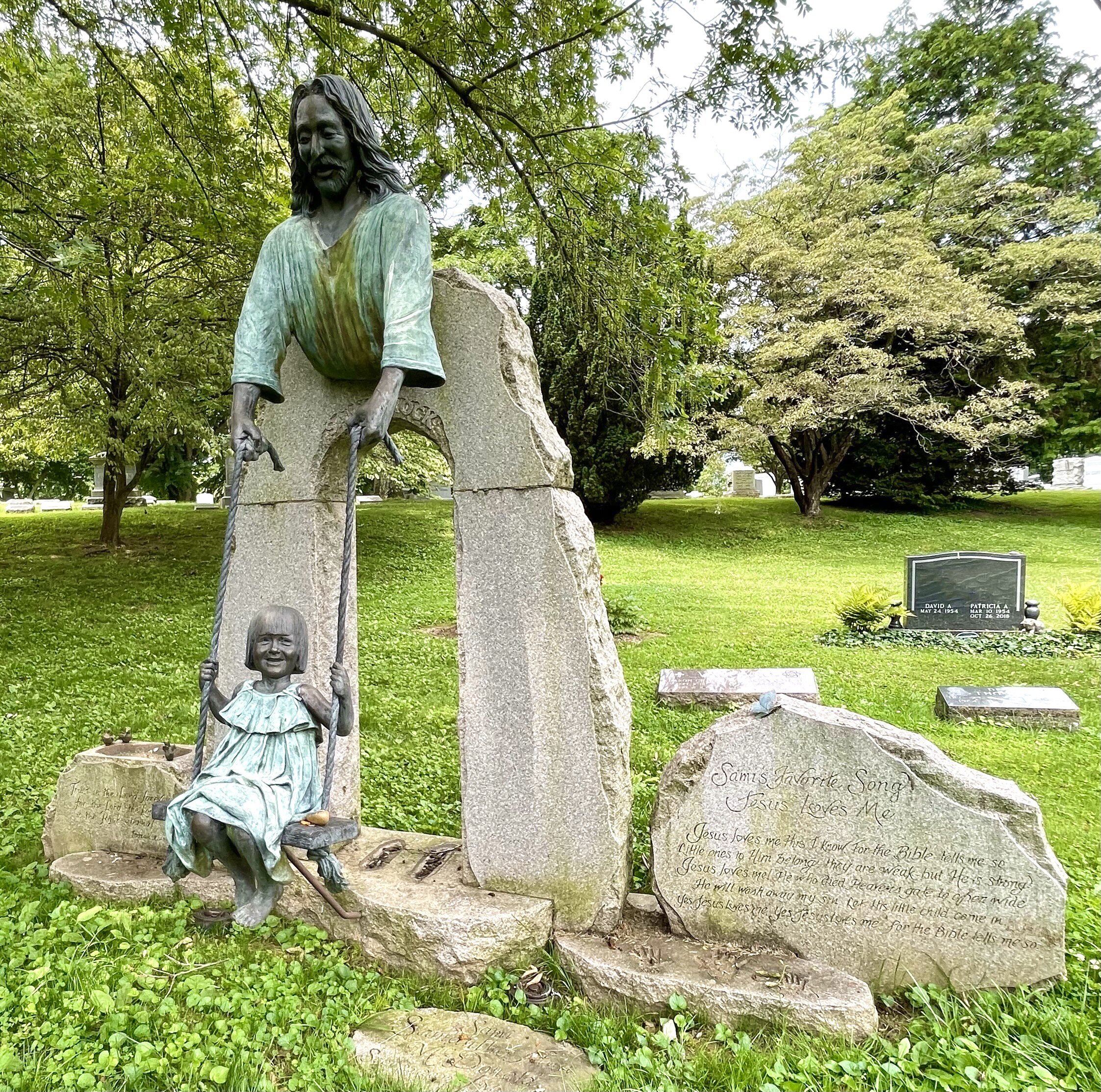  Okay, last one…but I wanted you to see this elaborate memorial for “Sam.” Also buried here is a renowned pioneer of hand and micro surgery, and the composer of the Happy Birthday song, Mildred J. Hill.  