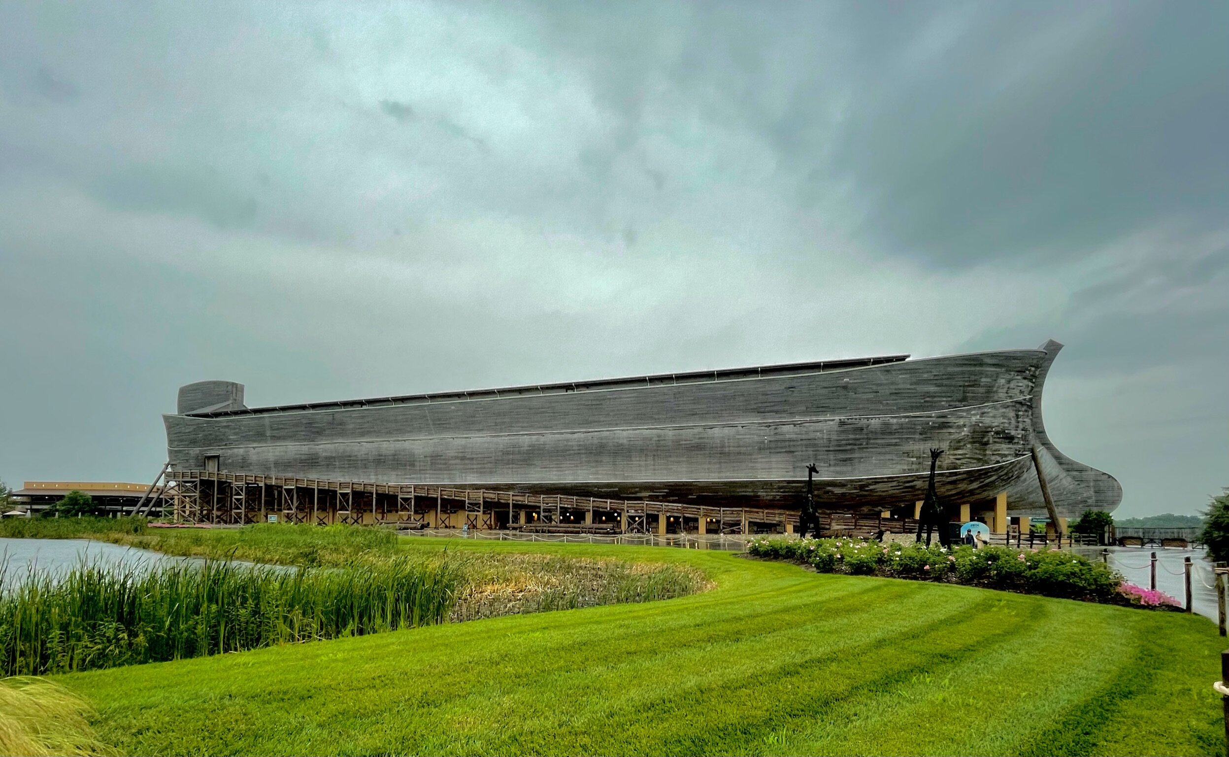  The  Ark Encounter  in Williamstown, Kentucky, was quite a sight! This ark is described as a modern engineering marvel at 510 feet long, 85 feet wide, and 51 feet high. The ark was built as literally as the Bible specifies, with artistic liberties t