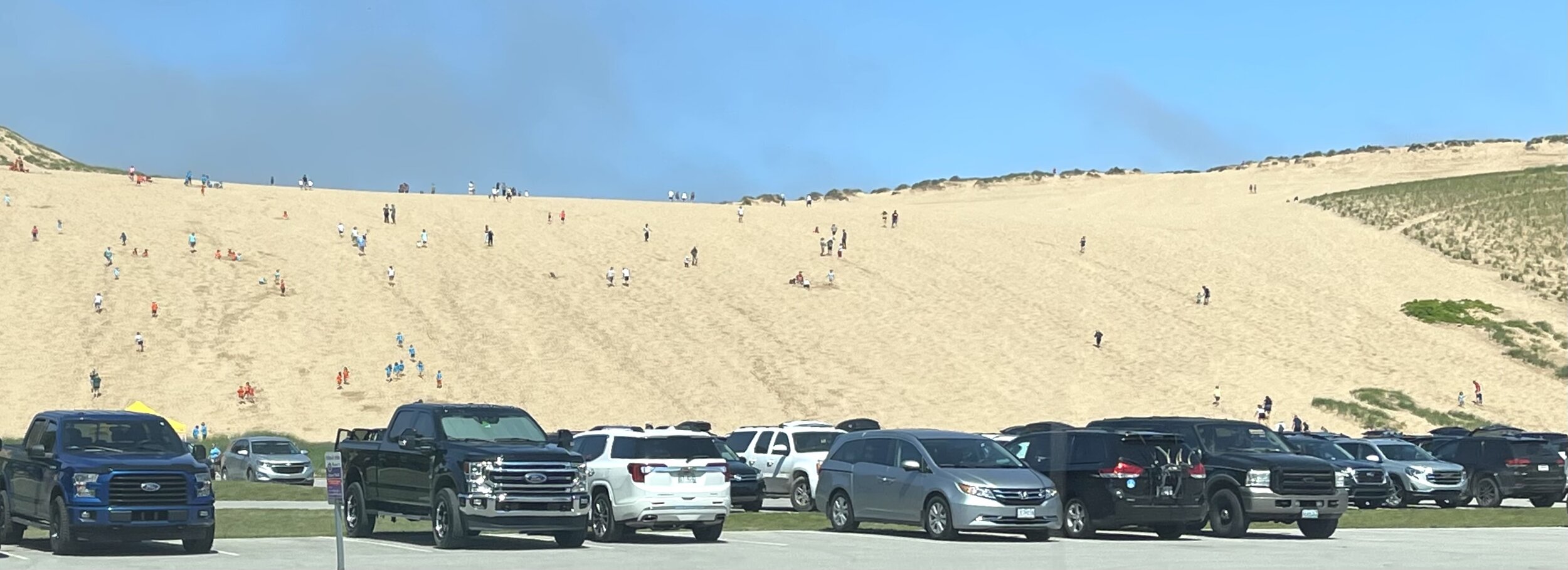  This 460-foot sand dune is a climbing favorite for park visitors. Many people climb this misleading dune expecting an overlook into Lake Michigan. The trail is actually a continuous climb up and down many more sand dunes for over 2 miles before reac