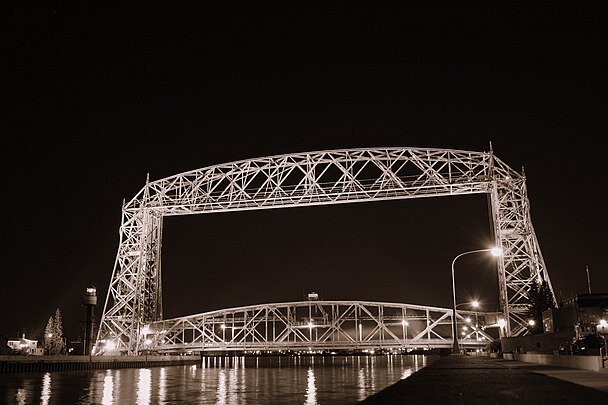 Duluth’s ports, along with the neighboring ports of Superior, Wisconsin, make what is known as the  Twin Ports . Together, they are considered the largest freshwater port in the world. The  Ariel Lift Bridge  at  Duluth’s Ship Canal  is a major land