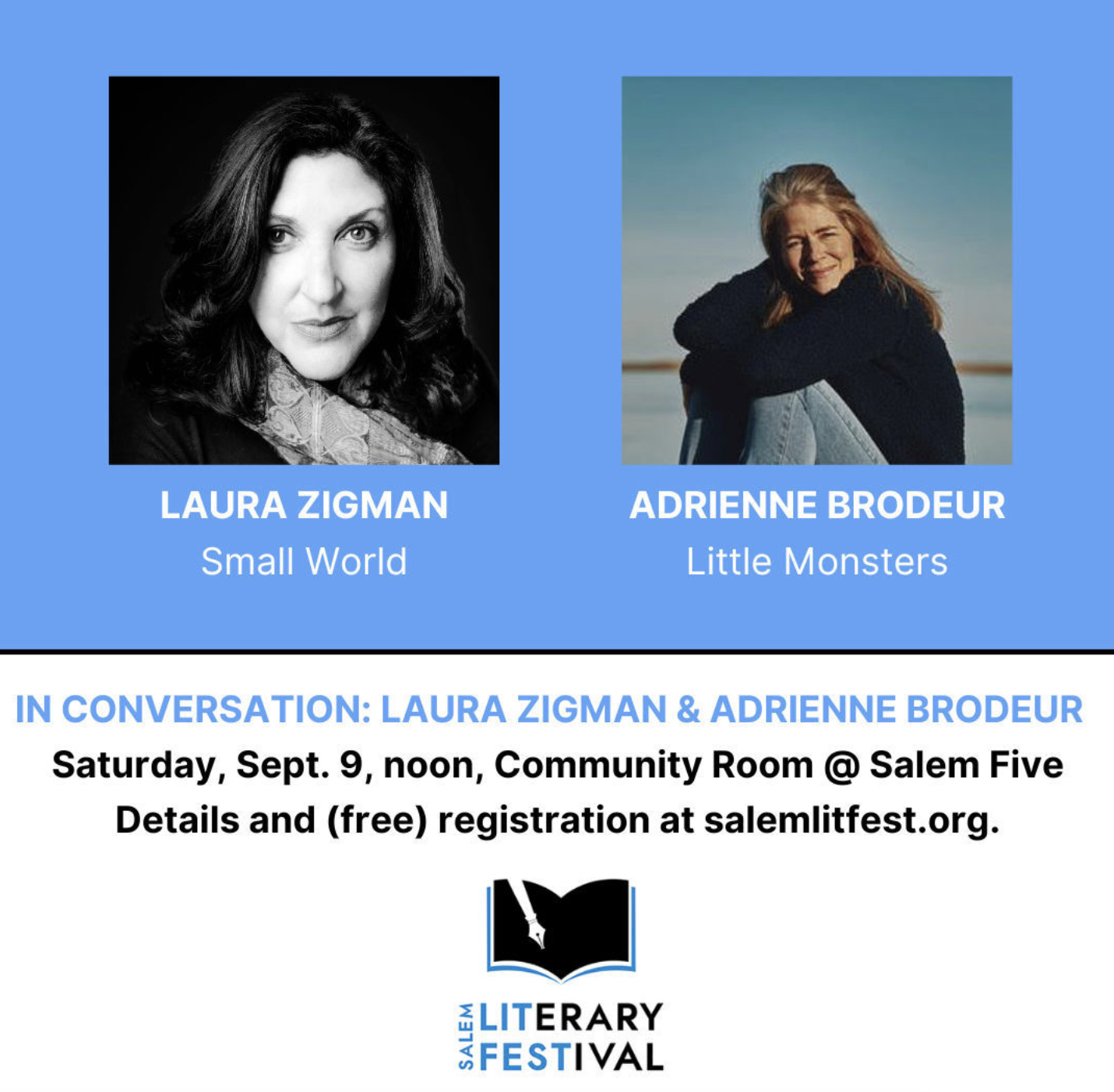 Salem Literary Festival: In Conversation with Adrienne Brodeur and Laura Zigman