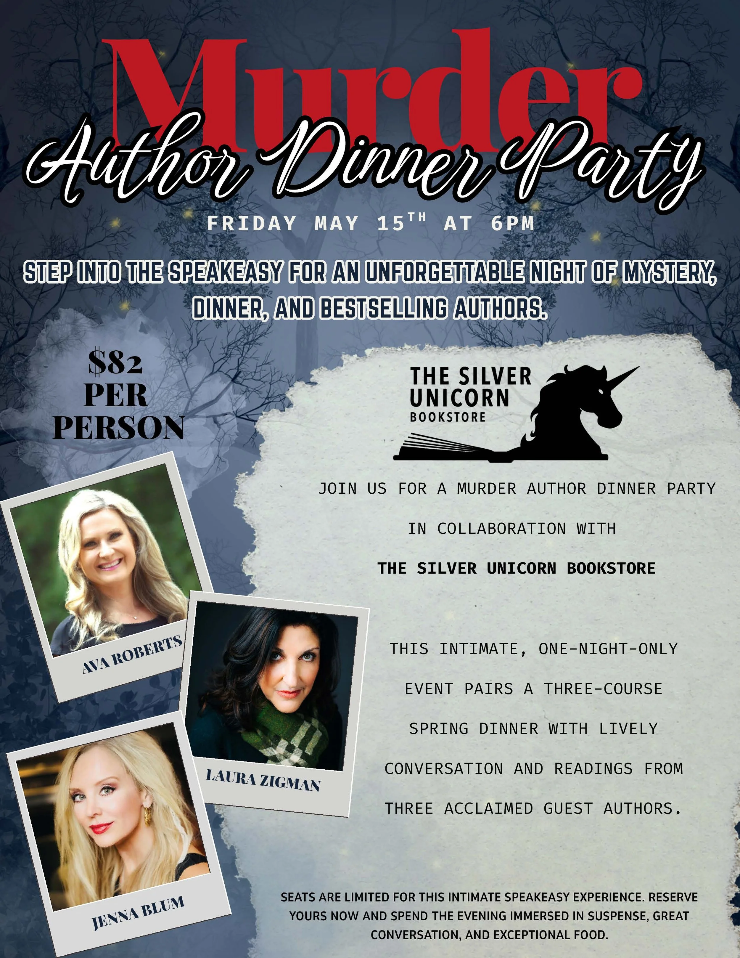 SILVER UNICORN BOOKSTORE, Acton, MA: AUTHOR DINNER PARTY