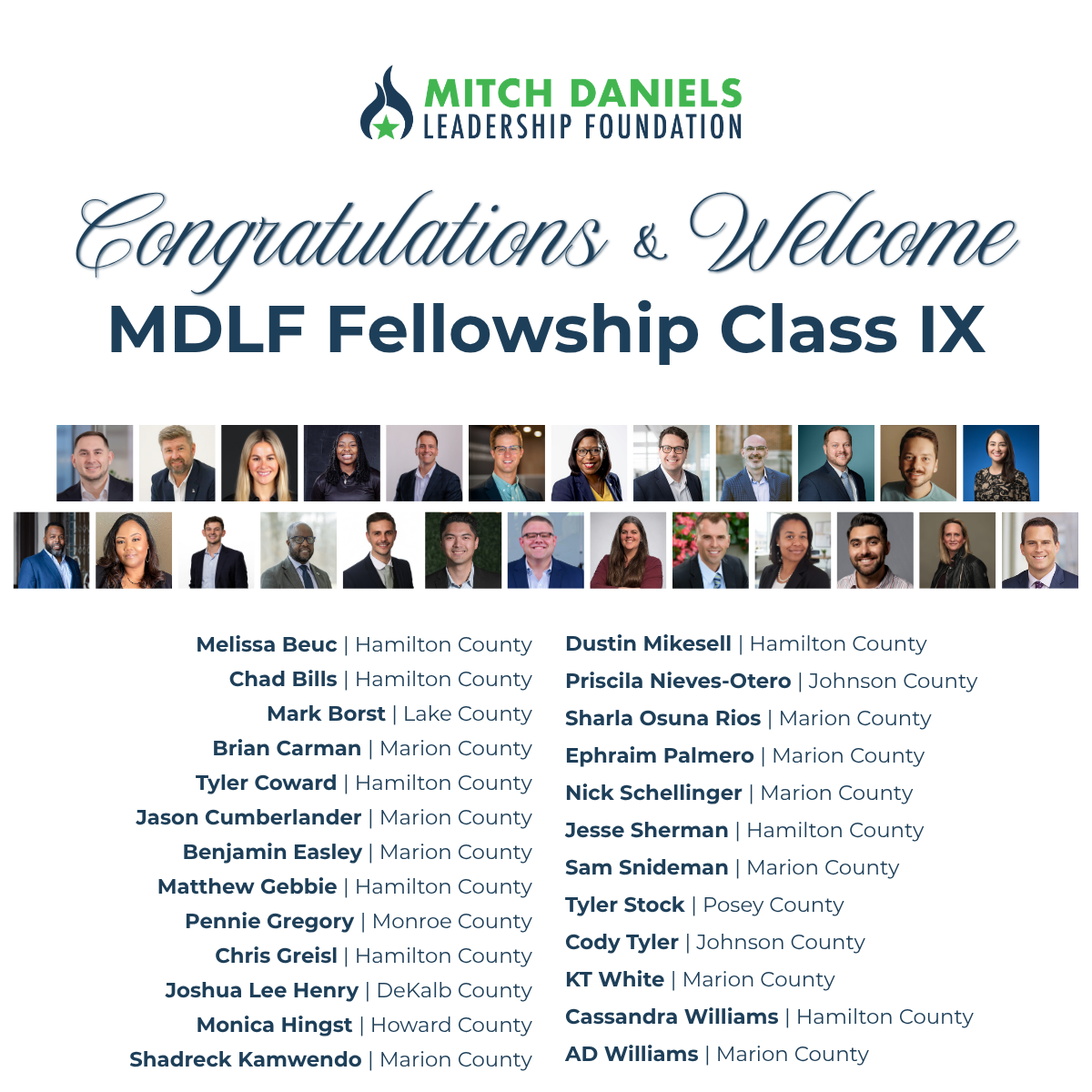 Mitch Daniels Leadership Foundation Announces Fellowship Class IX