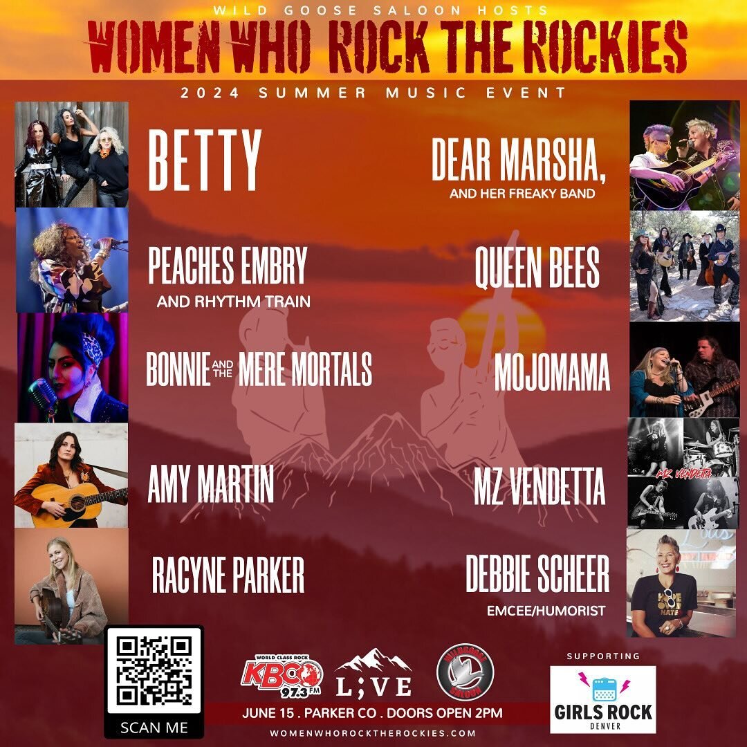 International Women&rsquo;s Day: announcing &ldquo;Women Who Rock the Rockies&rdquo; 2024 line up! Presale Tickets go on sale at 10am MT today (3/8)&mdash; link in bio 🔗

Where: @wildgoosesaloon 
When: Saturday, June 15th 2024 // Doors at 2pm
What: 