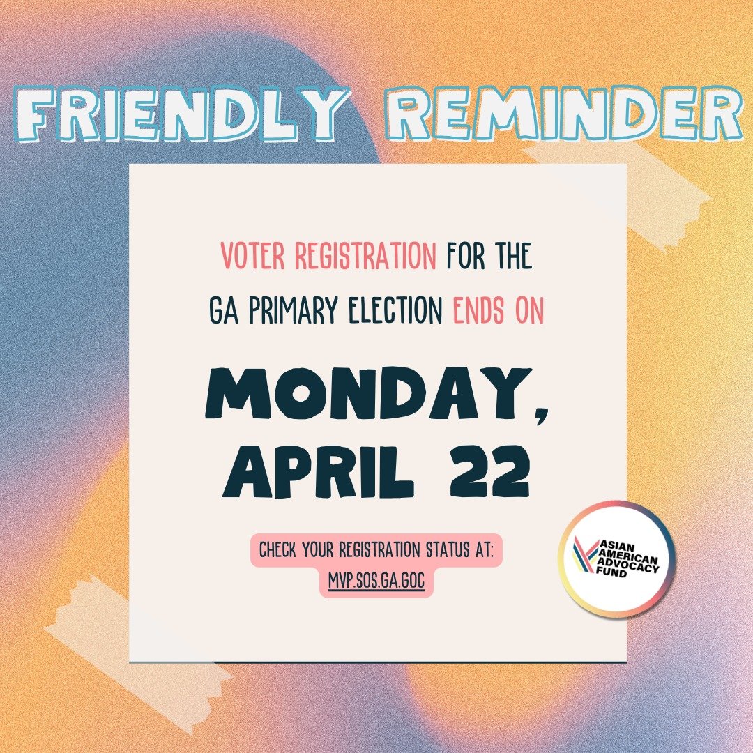 🎙️Georgia Residents, the deadline to register to vote in the primary election is April 22, 2024! Your vote matters! 

Primary elections are important for deciding who will be represented in this upcoming general election. Be prepared to vote next mo