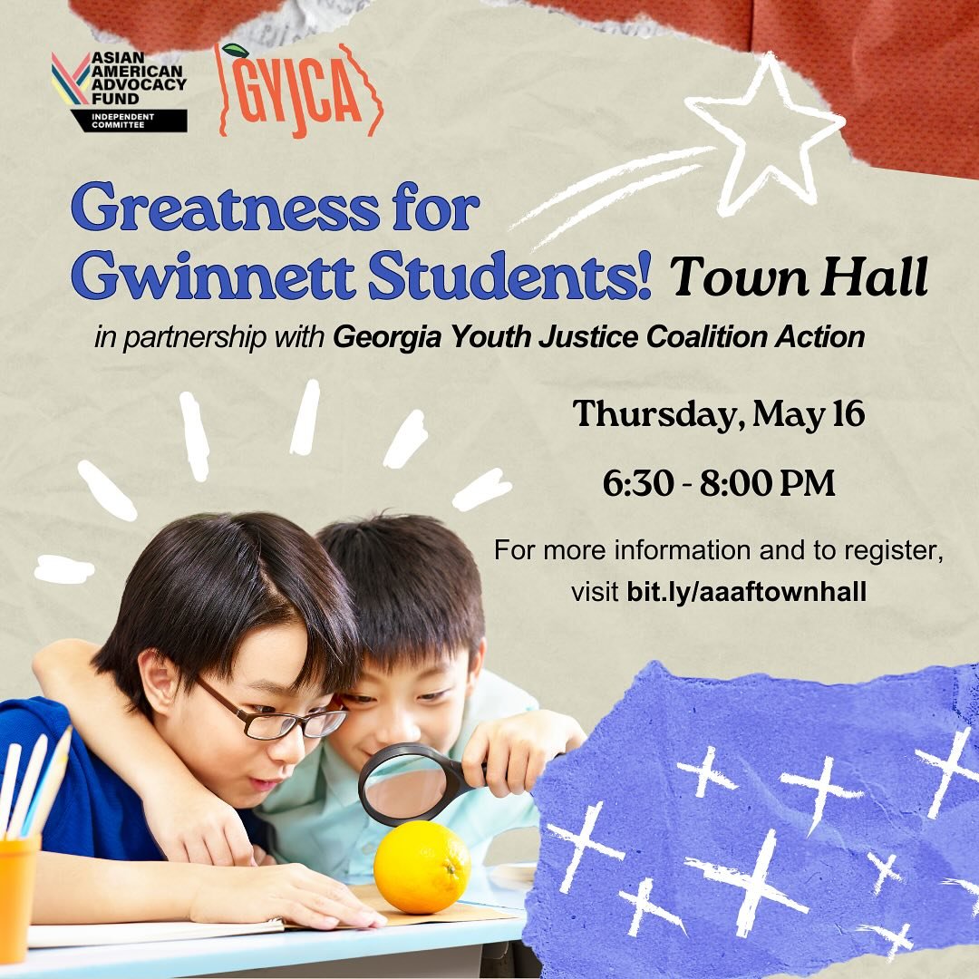 In anticipation of Gwinnett County&rsquo;s school board elections, we are hosting a community town hall in partnership with Georgia Youth Justice Coalition Action. 📚 

We invite you to join us in conversation on Thursday, May 16 from 6:30-8:00 PM. A