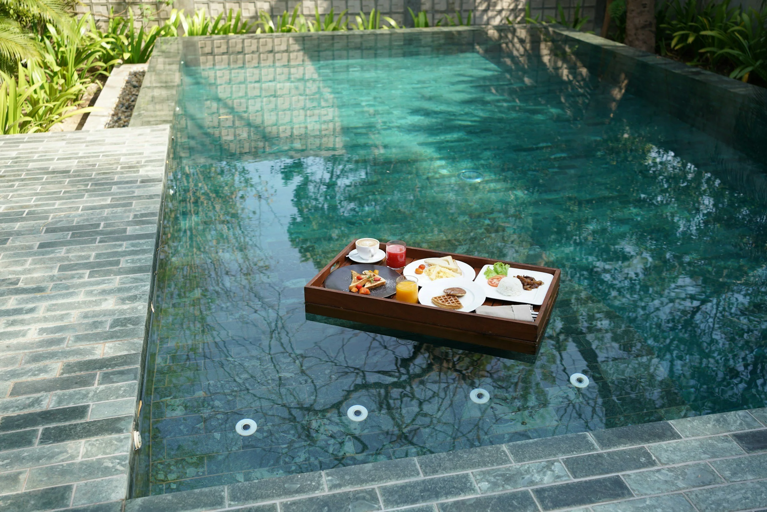 Morning bites by the pool