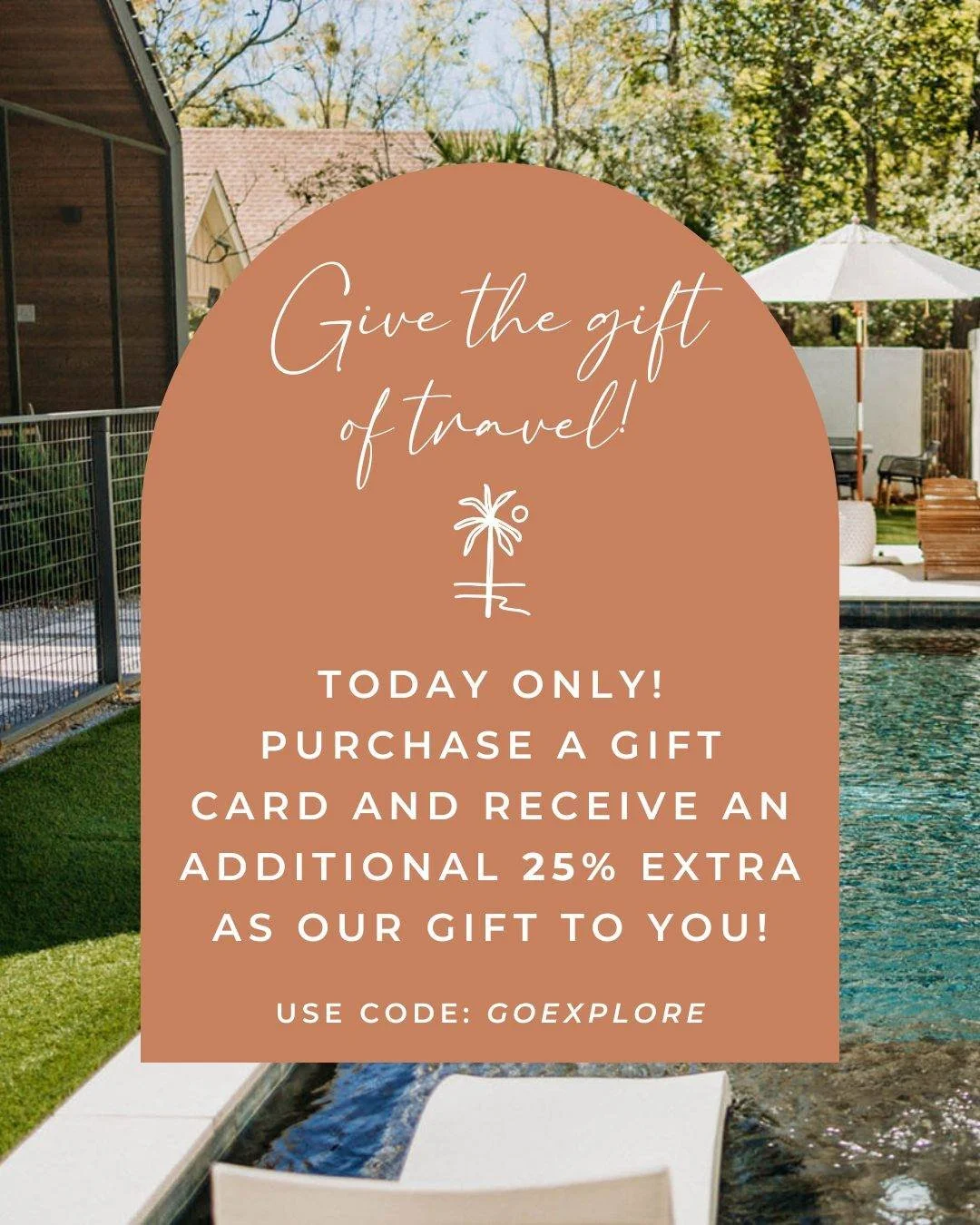 Cyber Monday SALE! 

Today only, get 25% extra value on every Beatnik gift card &mdash; perfect for the adventurer, the creative, or the person who needs a little escape.

Use code: GOEXPLORE

Disconnect and slow down with us soon! 
Shop gift cards n