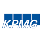 KPMG logo in blue and white