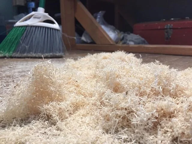 Fine shavings from thicknessing the ribs. Good fire starter?