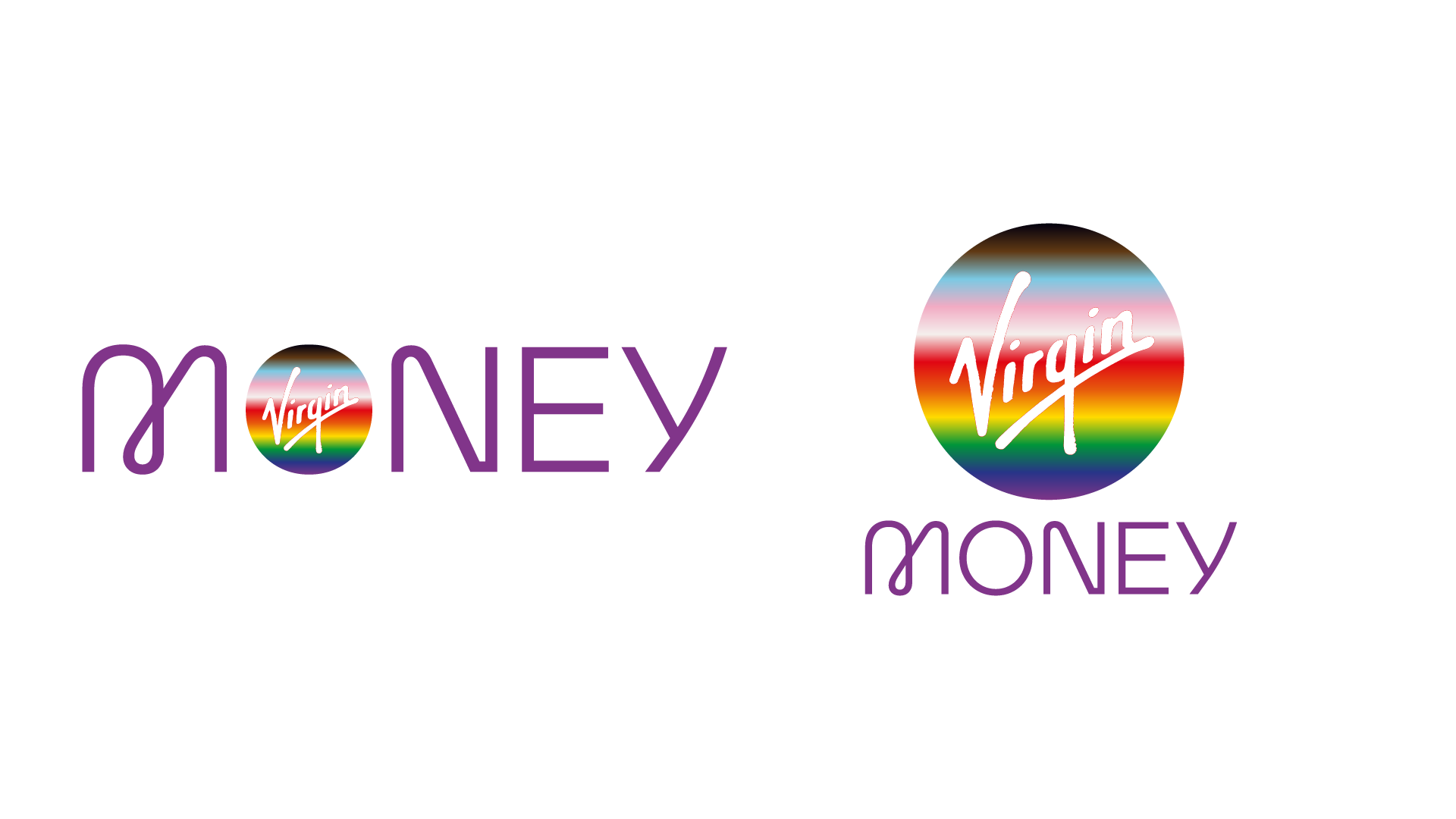 Virgin Money logo for Pride campaign