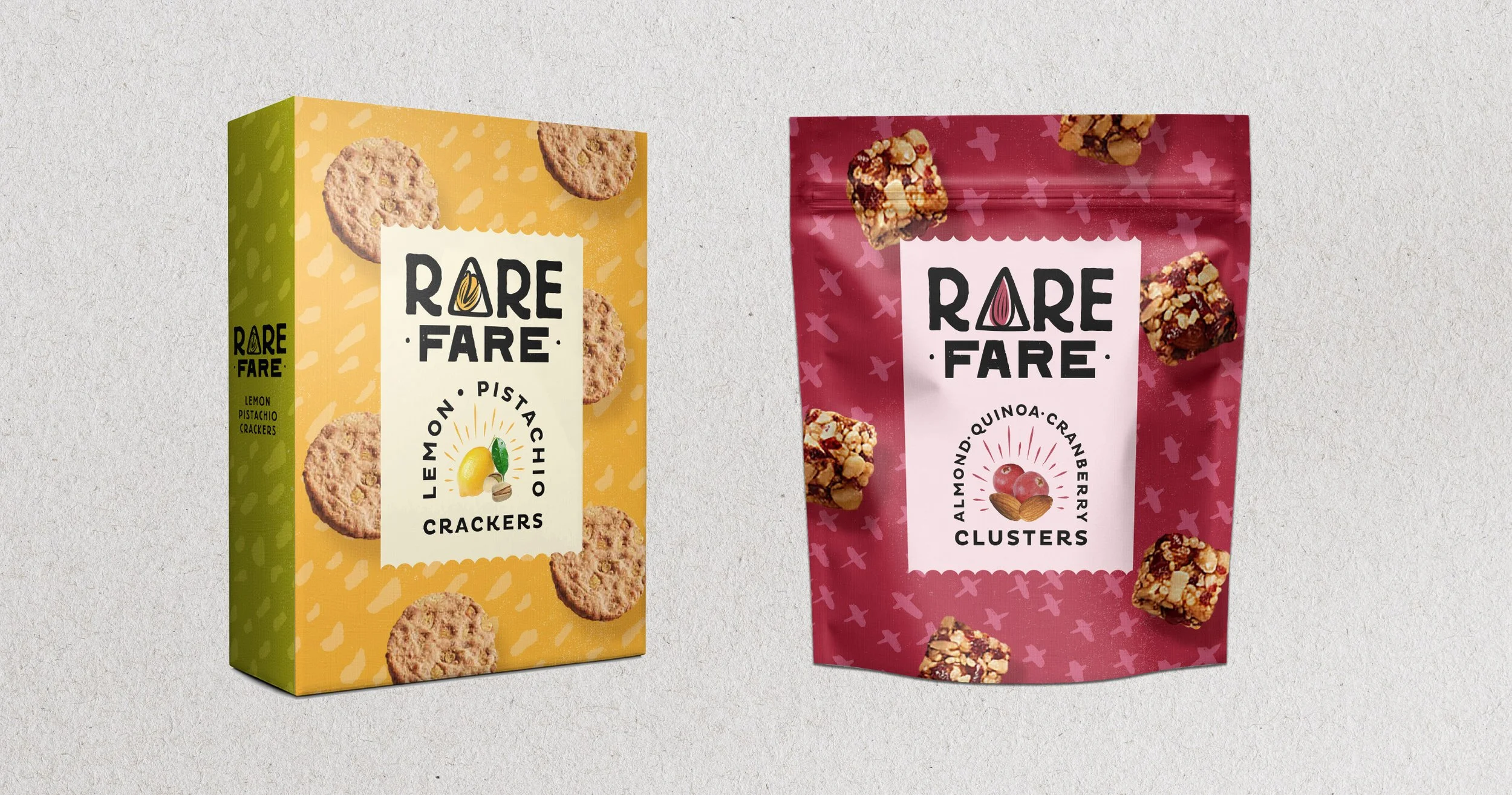 Rare Fare: Concept for a snack brand refresh.