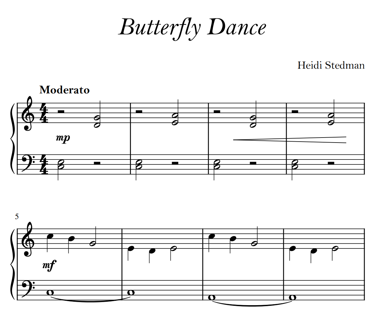 Butterfly Dance Easy Harp Solo — Heidi Stedman Music