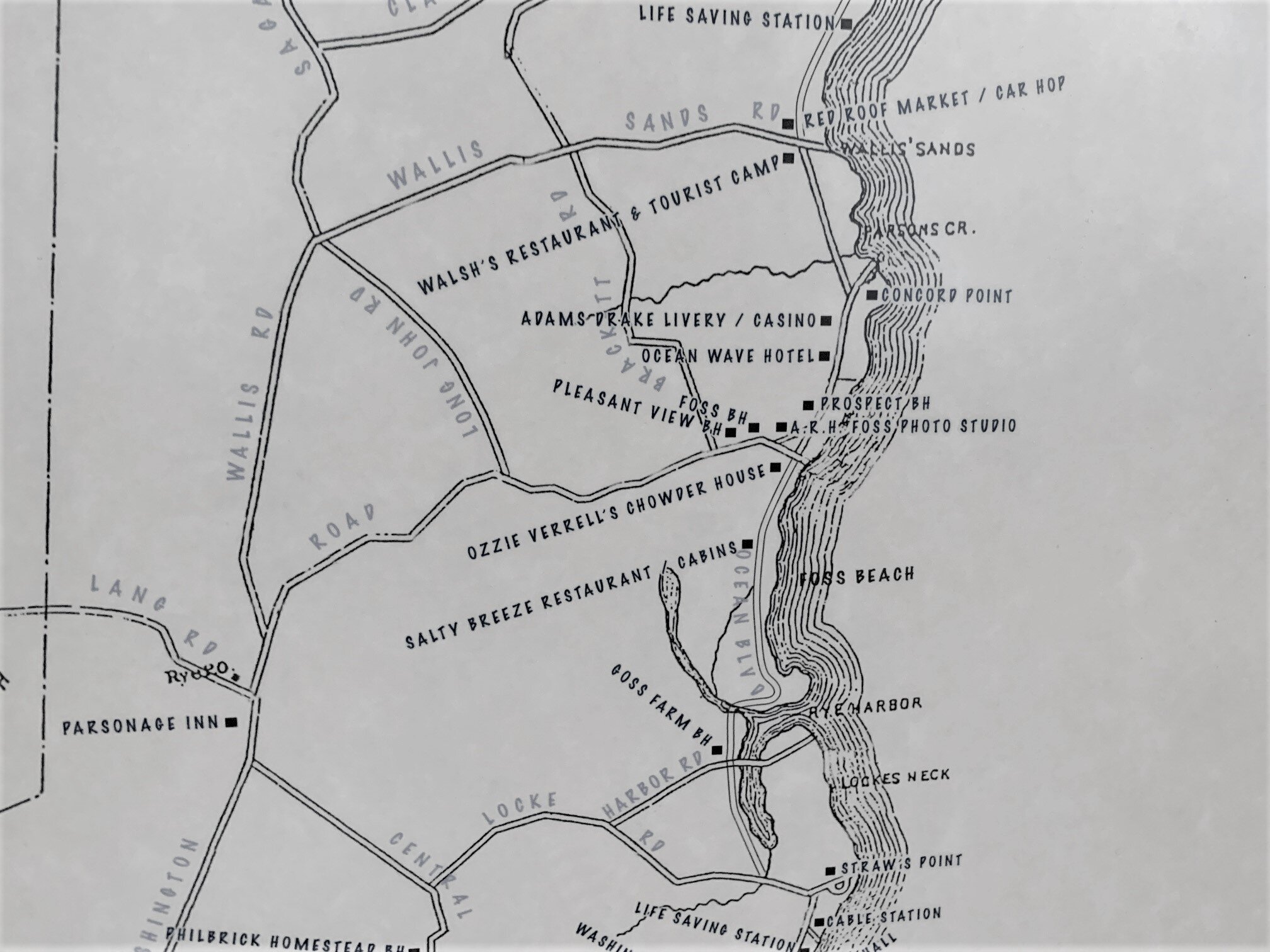 Map of Rye, NH, 1892, center section detail