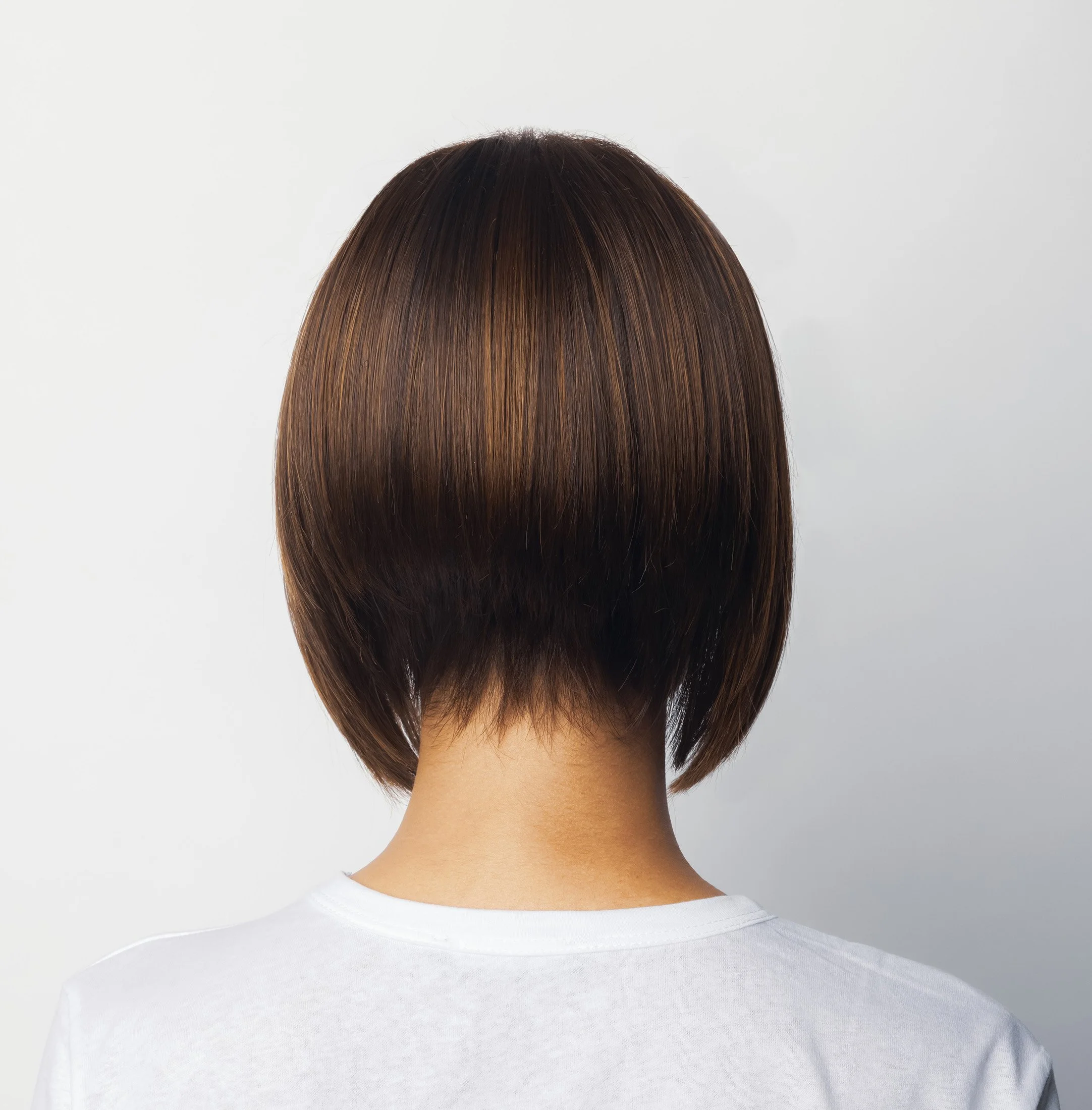 back view of a model wearing the Tori wig by Rene of Paris