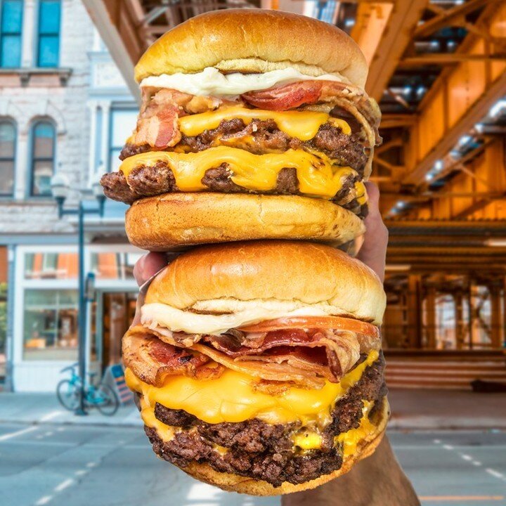 Ain&rsquo;t nothing like a stack of hot, juicy, all American beef with cheese! 🍔