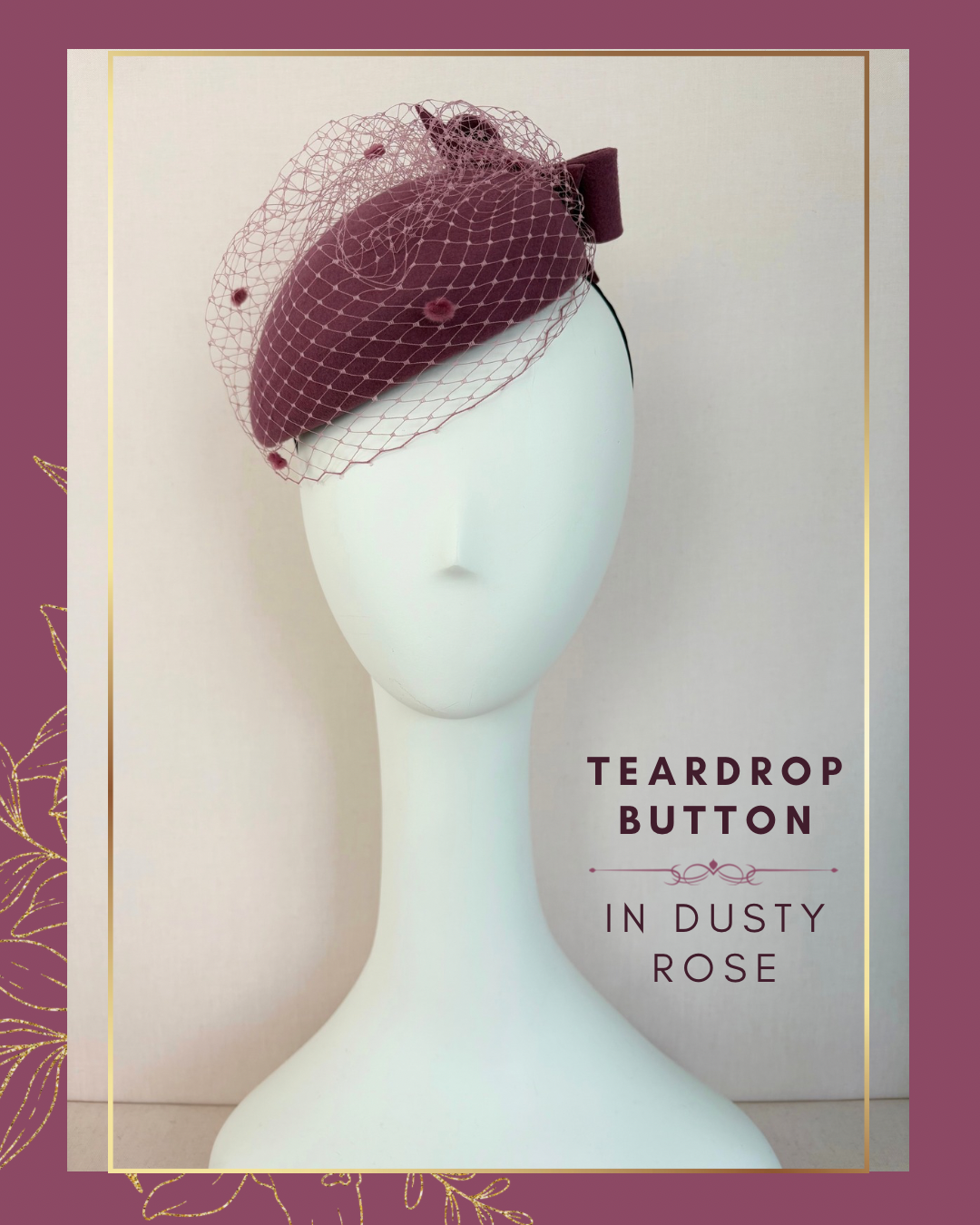 Teardrop Button in Dusty Rose
