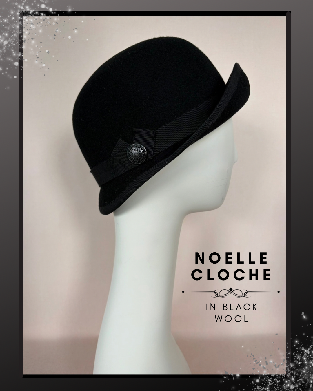 Noelle Cloche in Black Wool