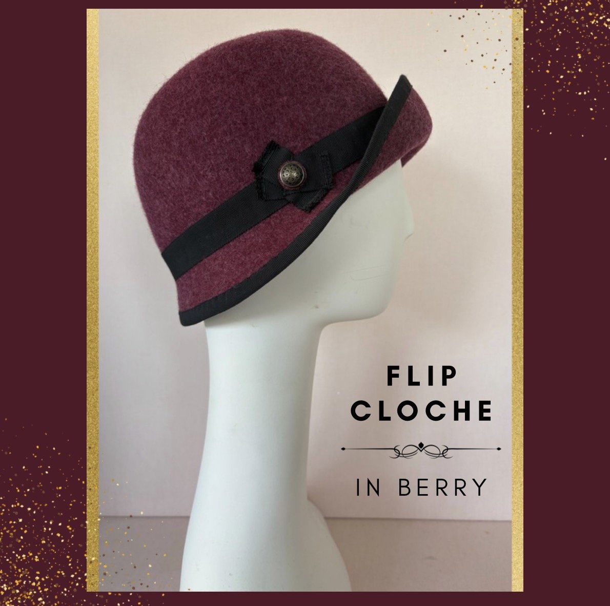 Flip Cloche in Berry