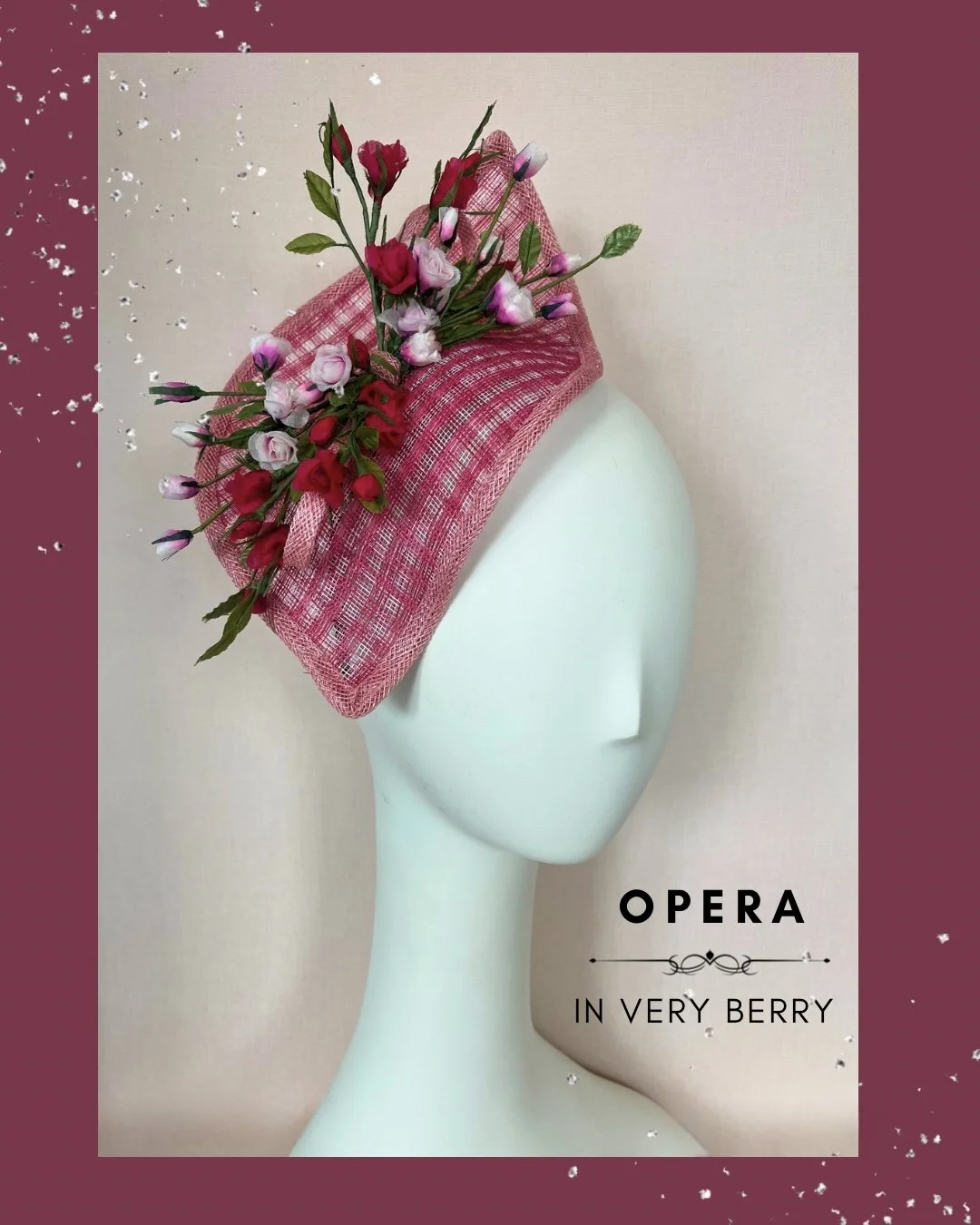 Opera Fascinator in Very Berry