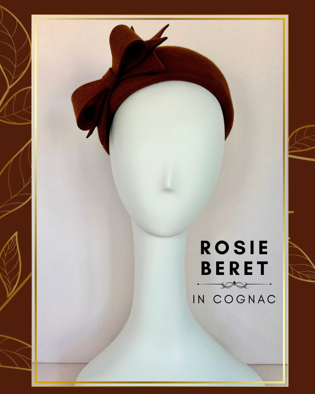 Rosie Beret in Cognac