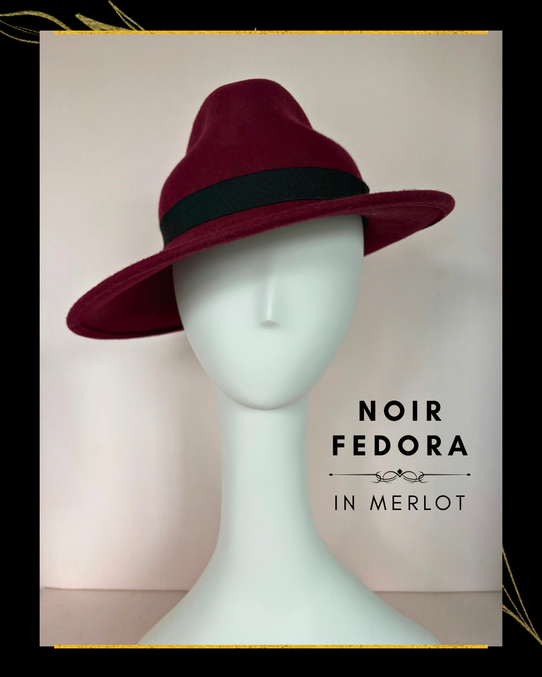 SOLD Noir Fedora in Merlot
