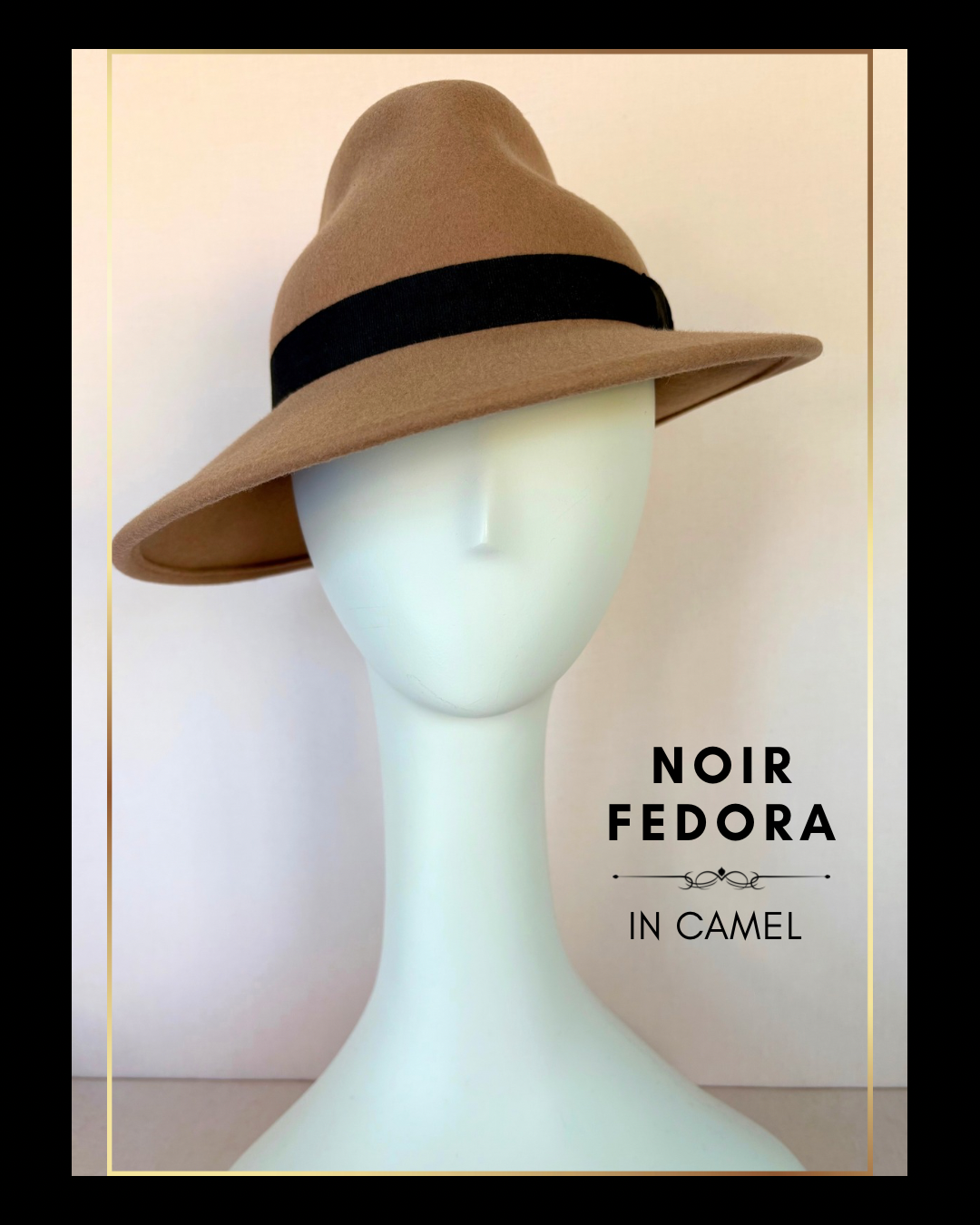 Noir Fedora in Camel