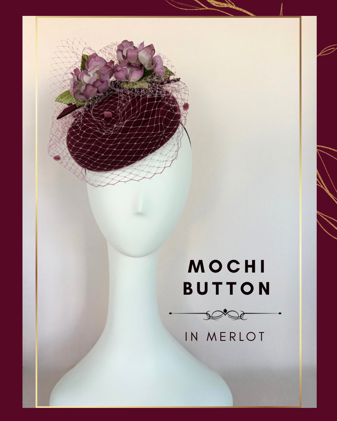 SOLD Mochi Button in Merlot