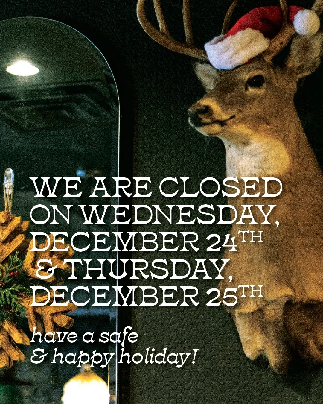 Happy holidays from our family to yours ❄ Both Pajarito locations are closed on Christmas Eve &amp; Christmas Day. We wish you a merry Christmas &amp; we'll see you again on Friday!