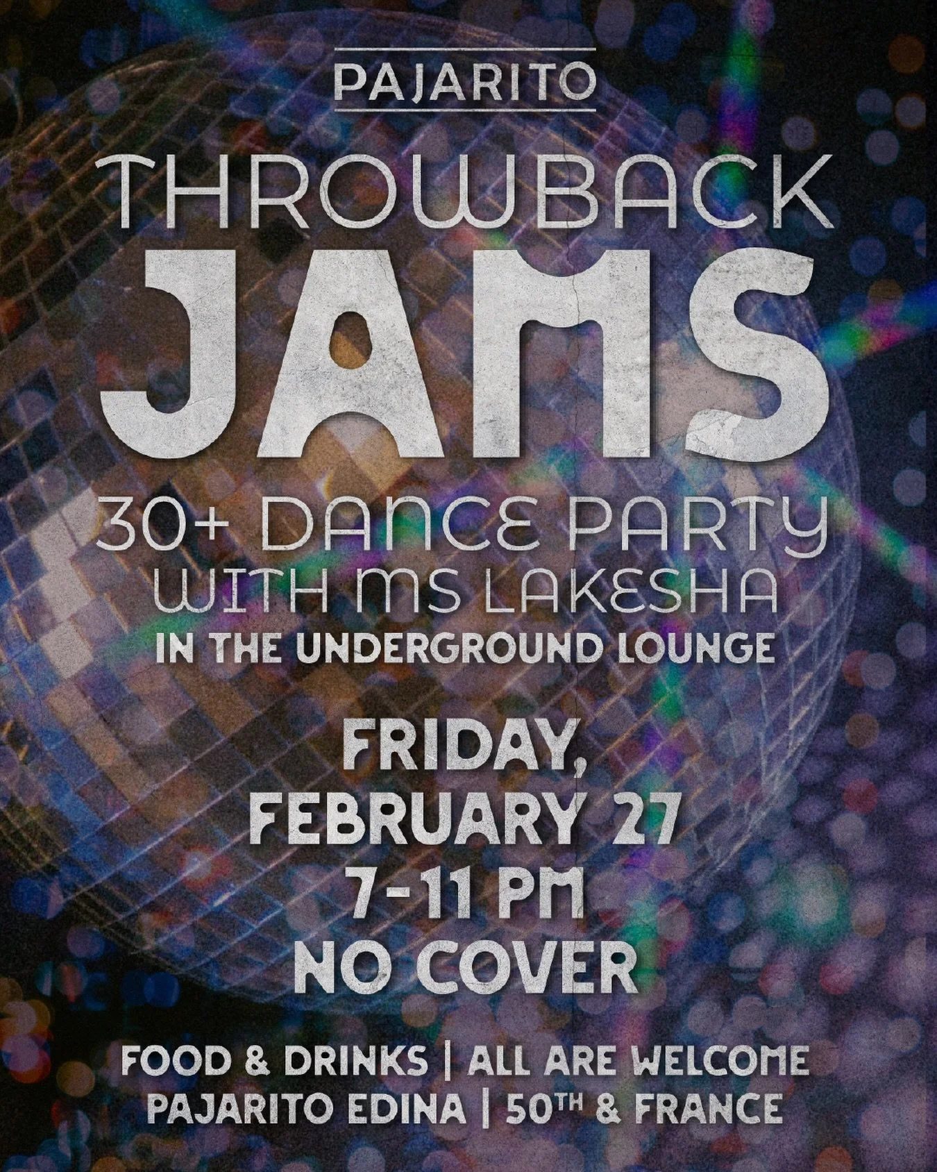Save the date for our next throwback jam dance party with @mslakeshamusic in the underground lounge on Friday, February 27 💃 no cover, all are welcome! 🪩