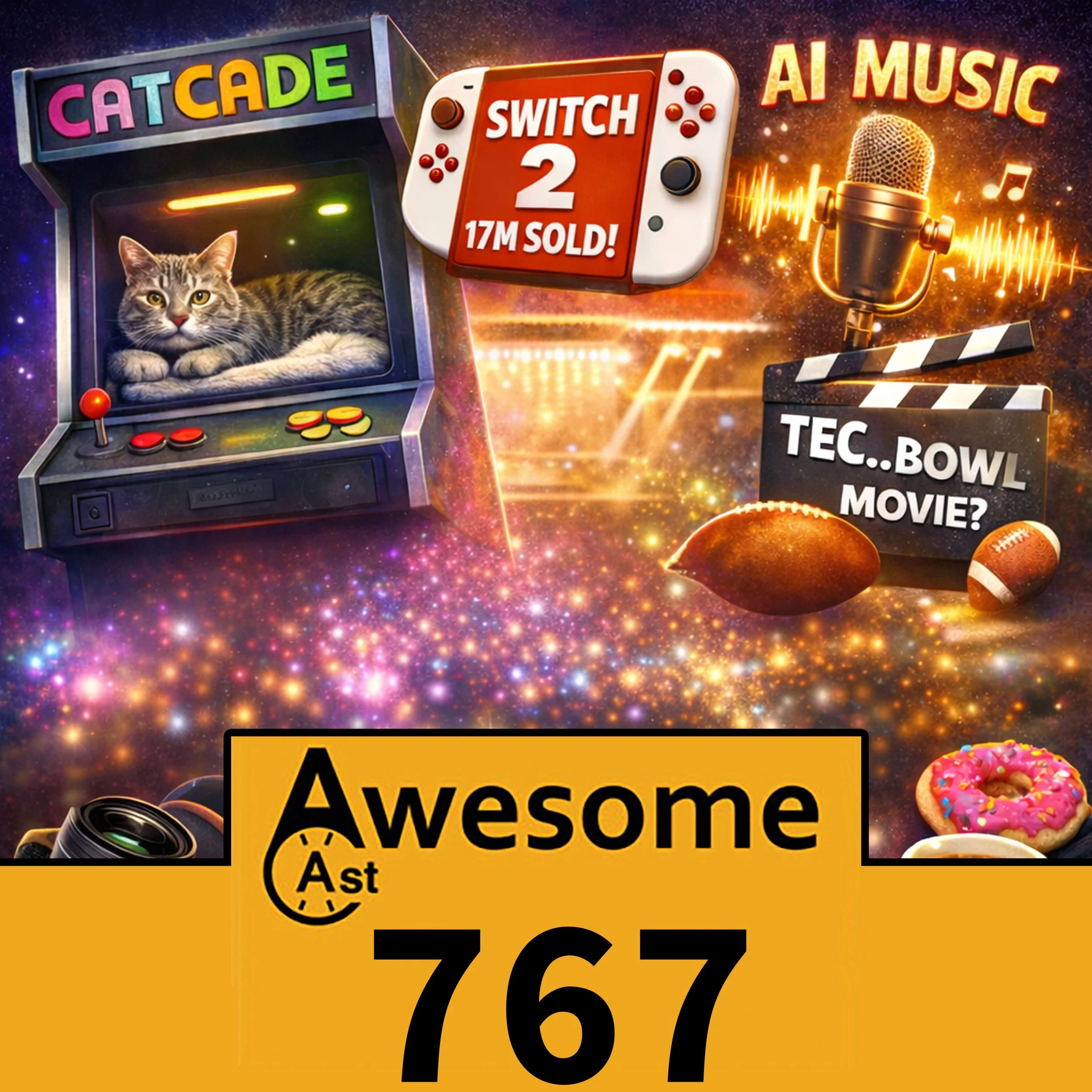 AwesomeCast 767: Catcade Cats, Suno AI Music &amp; Moment iPhone Lenses — Plus Tecmo Bowl Movie?!