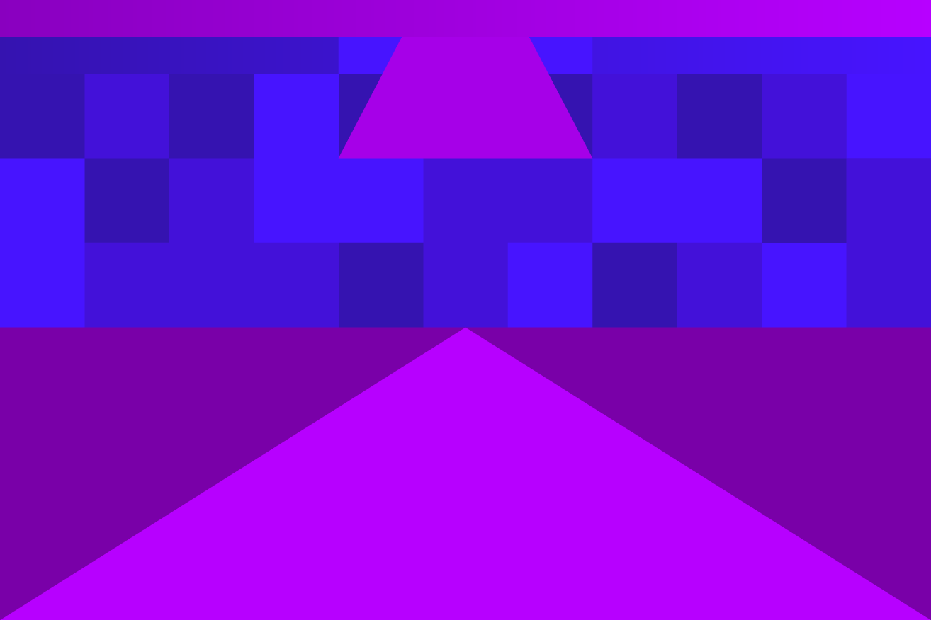 1. a trapezoid on squares forming a grid with triangles below it