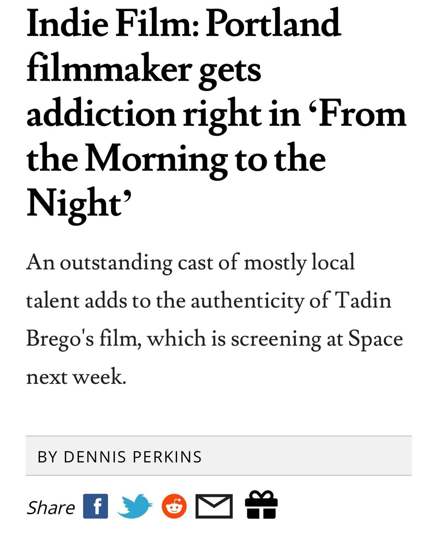 &quot;(Casey) Turner expresses more about addiction, regret, love and loss than any multiplex full of high-minded, award-baiting monologues.&quot; - Denny Perkins, Portland Press Herald

Check out this article about FROM THE MORNING TO THE NIGHT, a l