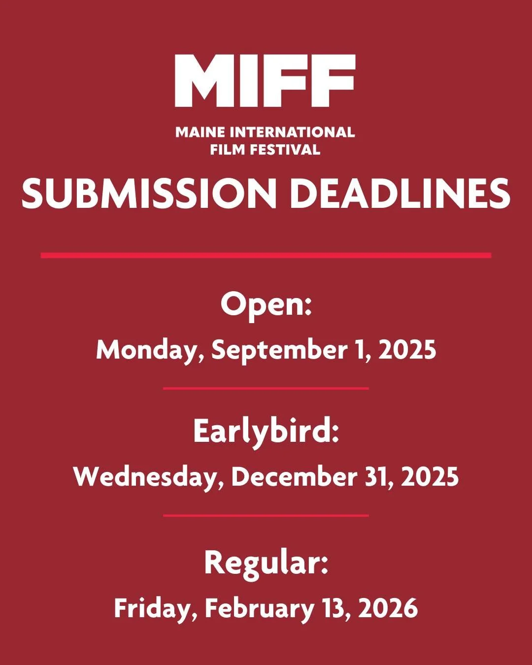 Submissions are now open for MIFF29! Only 315 days until your film could be featured on our screens, July 10&ndash;19, 2026.
🎬 Submit here: filmfreeway.com/miff

#FilmFestival #FilmCommunity #Filmmaking #EmergingFilmmakers