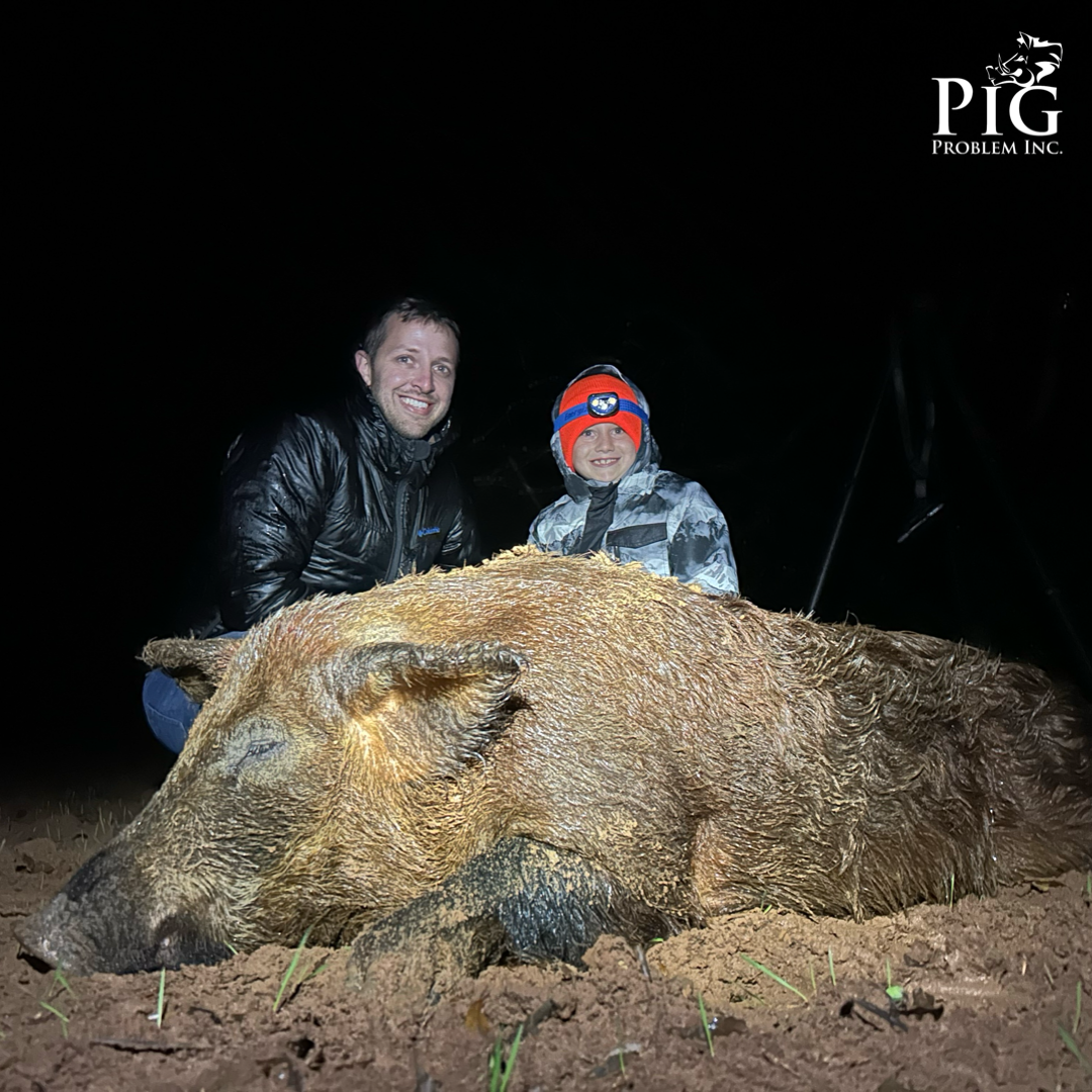 Father and Son Wild Boar Hunting