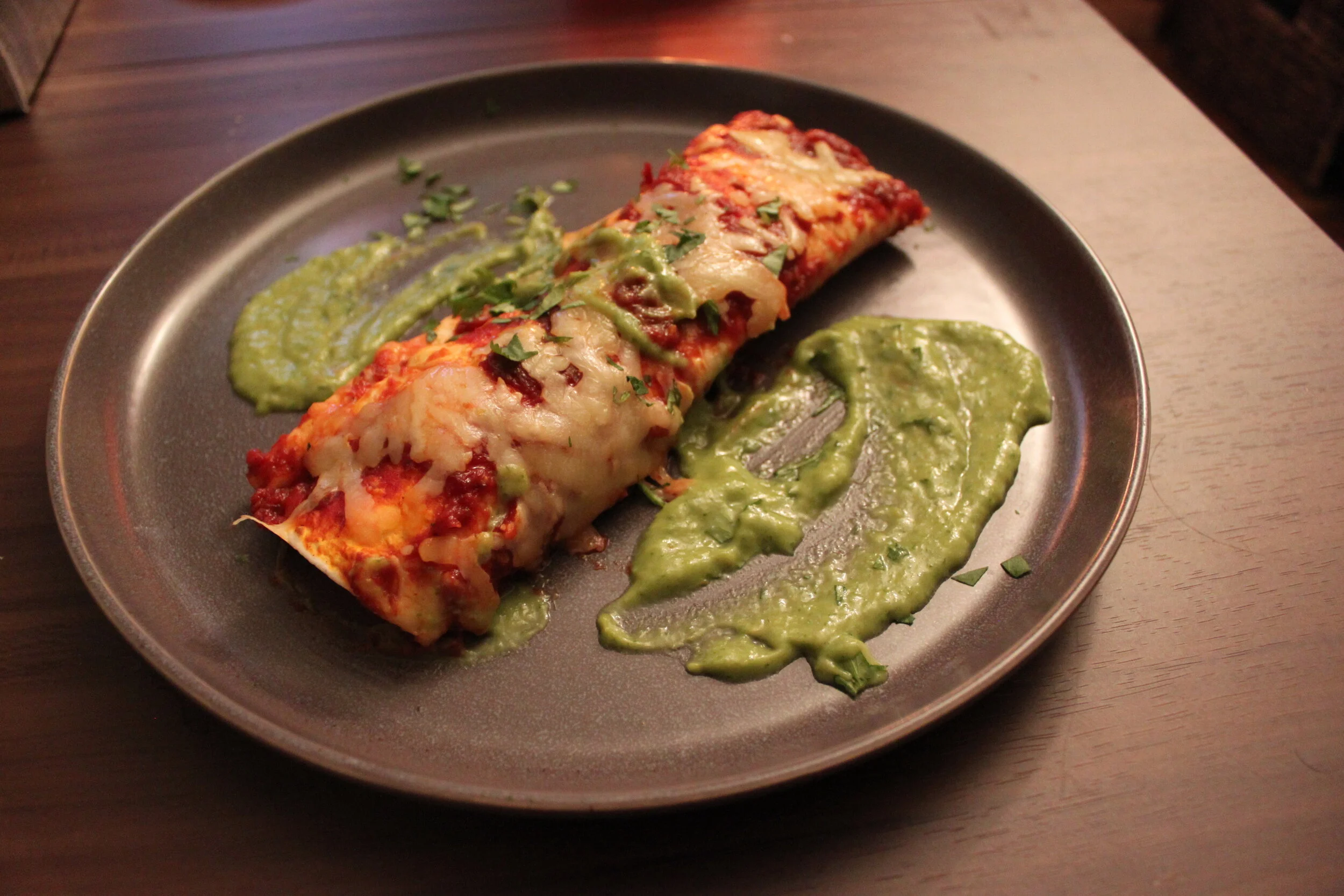 Smokey Chicken Enchiladas with Crema Verde